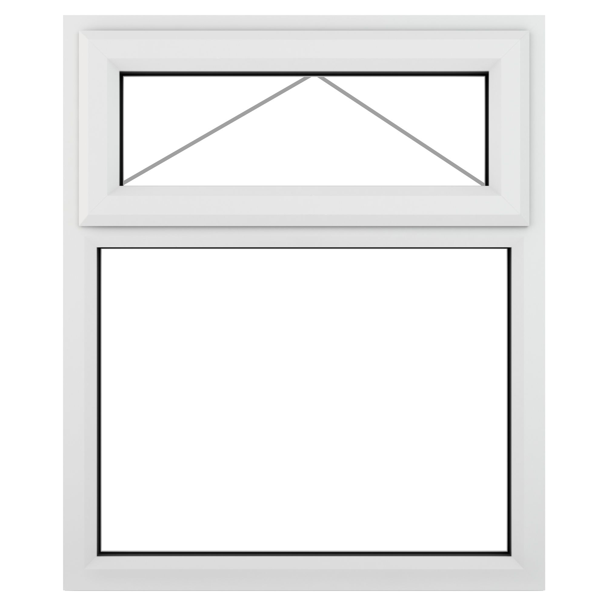 Fortia 2P Clear Glazed White uPVC Top hung Window, (H)1045mm (W)905mm