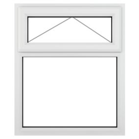 Fortia 2P Clear Glazed White uPVC Top hung Window, (H)1045mm (W)905mm