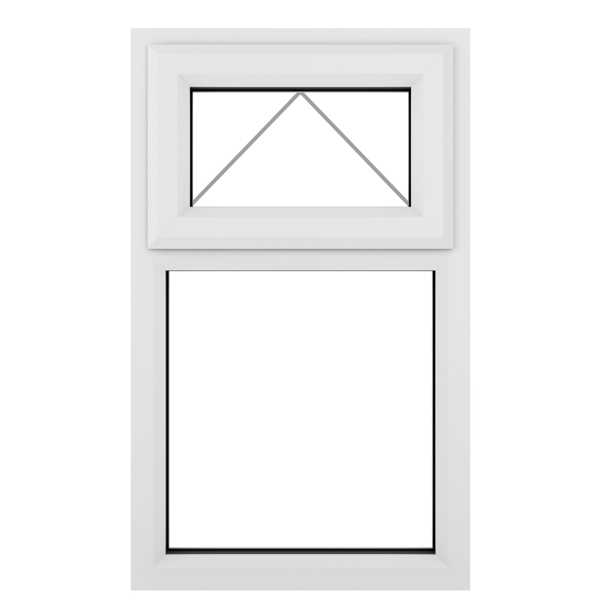 Fortia 2P Clear Glazed White uPVC Top hung Window, (H)1190mm (W)610mm