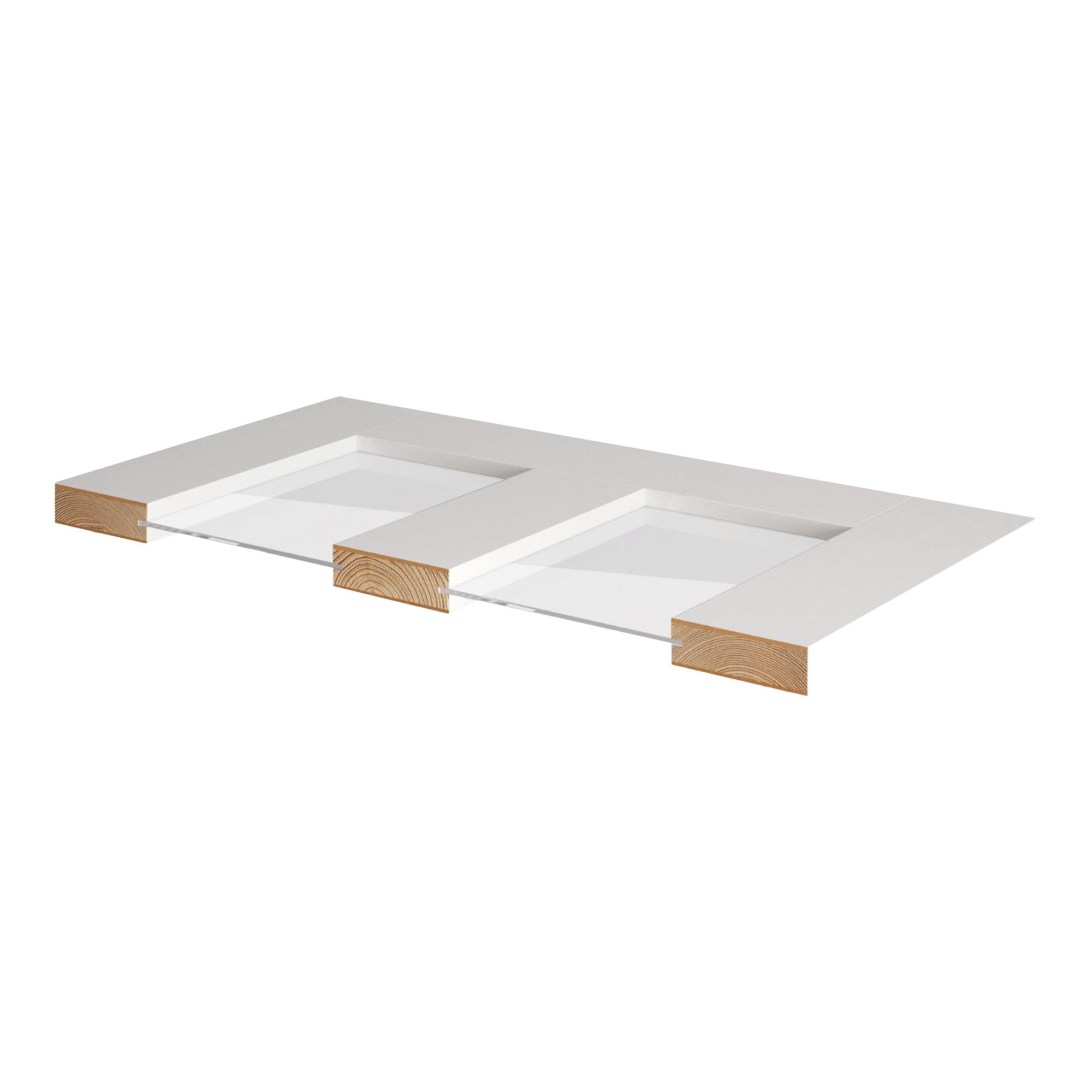 Fortia 4 Lite Clear Glazed Shaker White Pine veneer Internal Pine Door, (H)1981mm (W)762mm (T)35mm