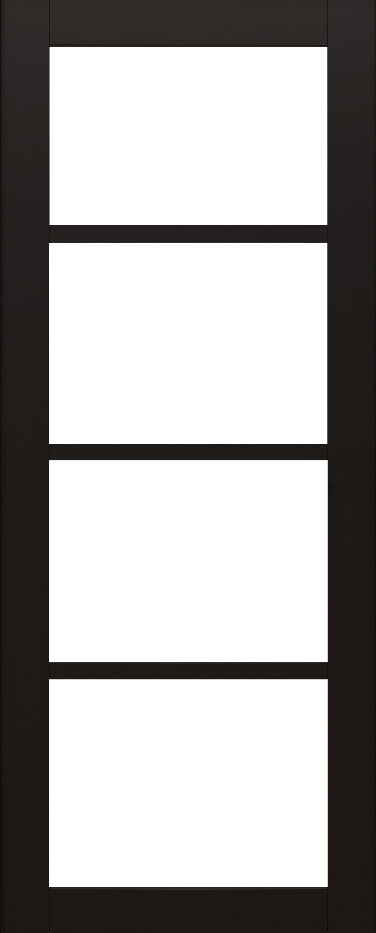 Fortia 4 Lite Shaker Clear Fully glazed Black Internal Softwood Door, (H)1981mm (W)762mm (T)35mm