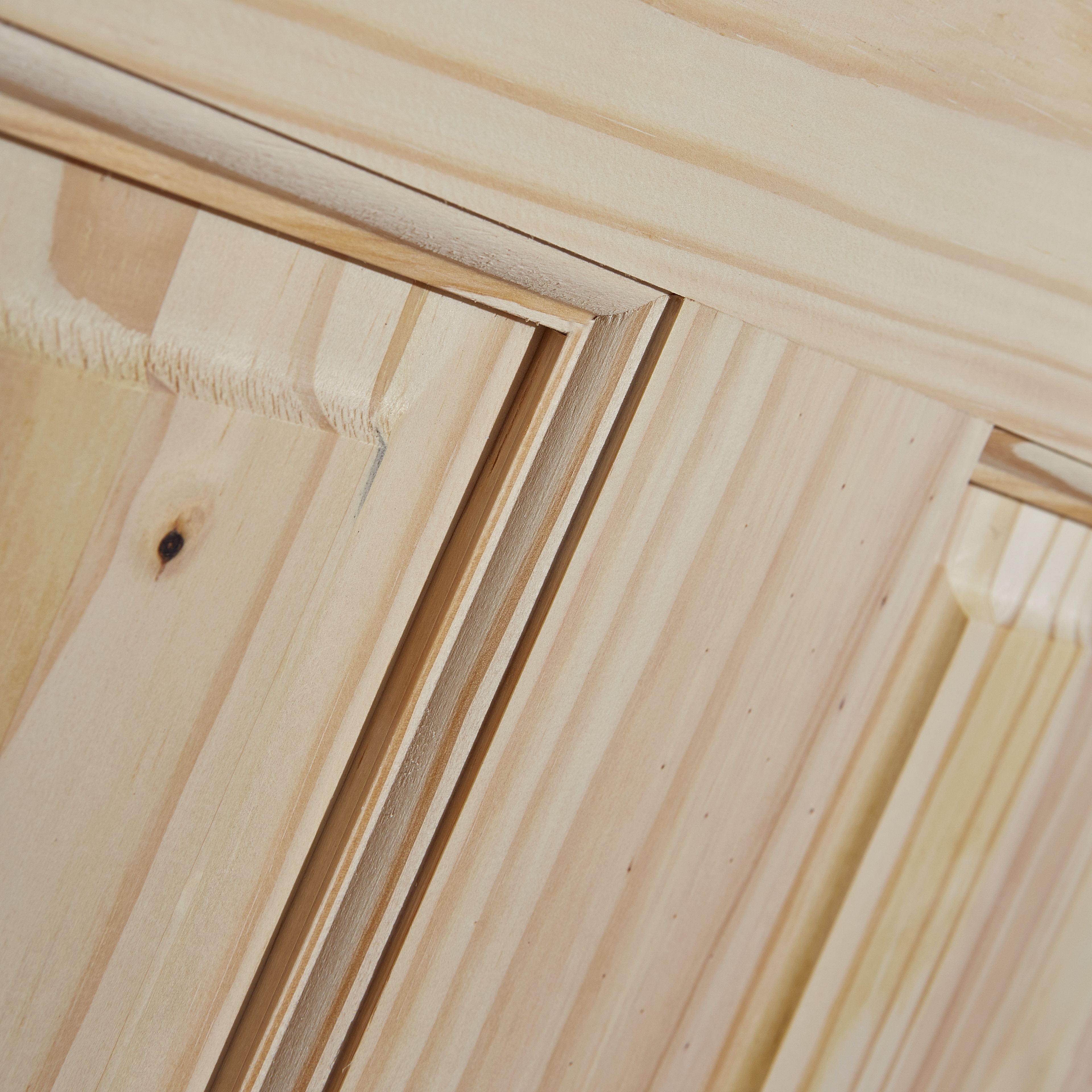 Fortia 4 panel 2 Lite Unglazed Victorian Natural Pine veneer Internal Timber Door, (H)2032mm (W)813mm (T)35mm