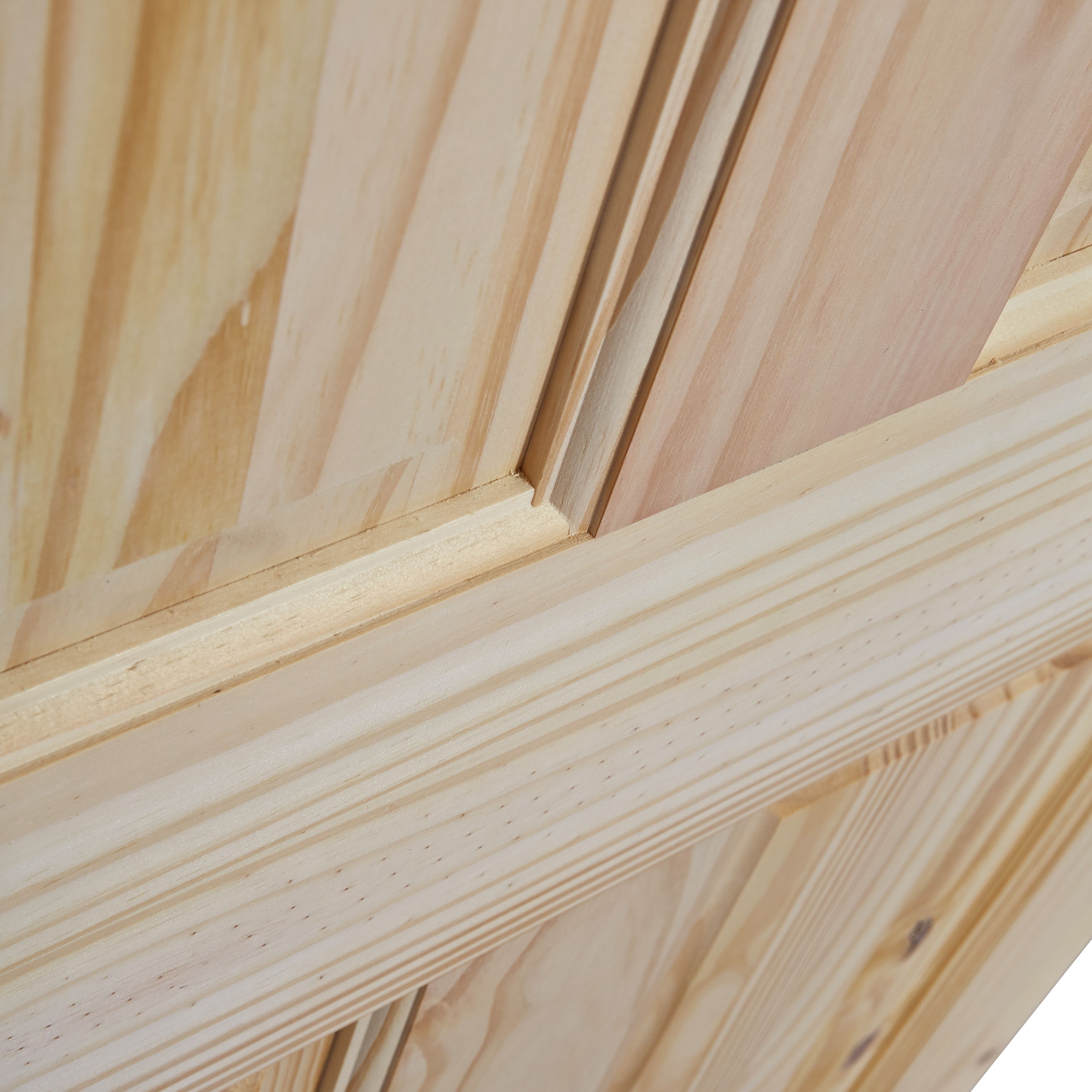 Fortia 4 panel 2 Lite Unglazed Victorian Natural Pine veneer Internal Timber Door, (H)2032mm (W)813mm (T)35mm