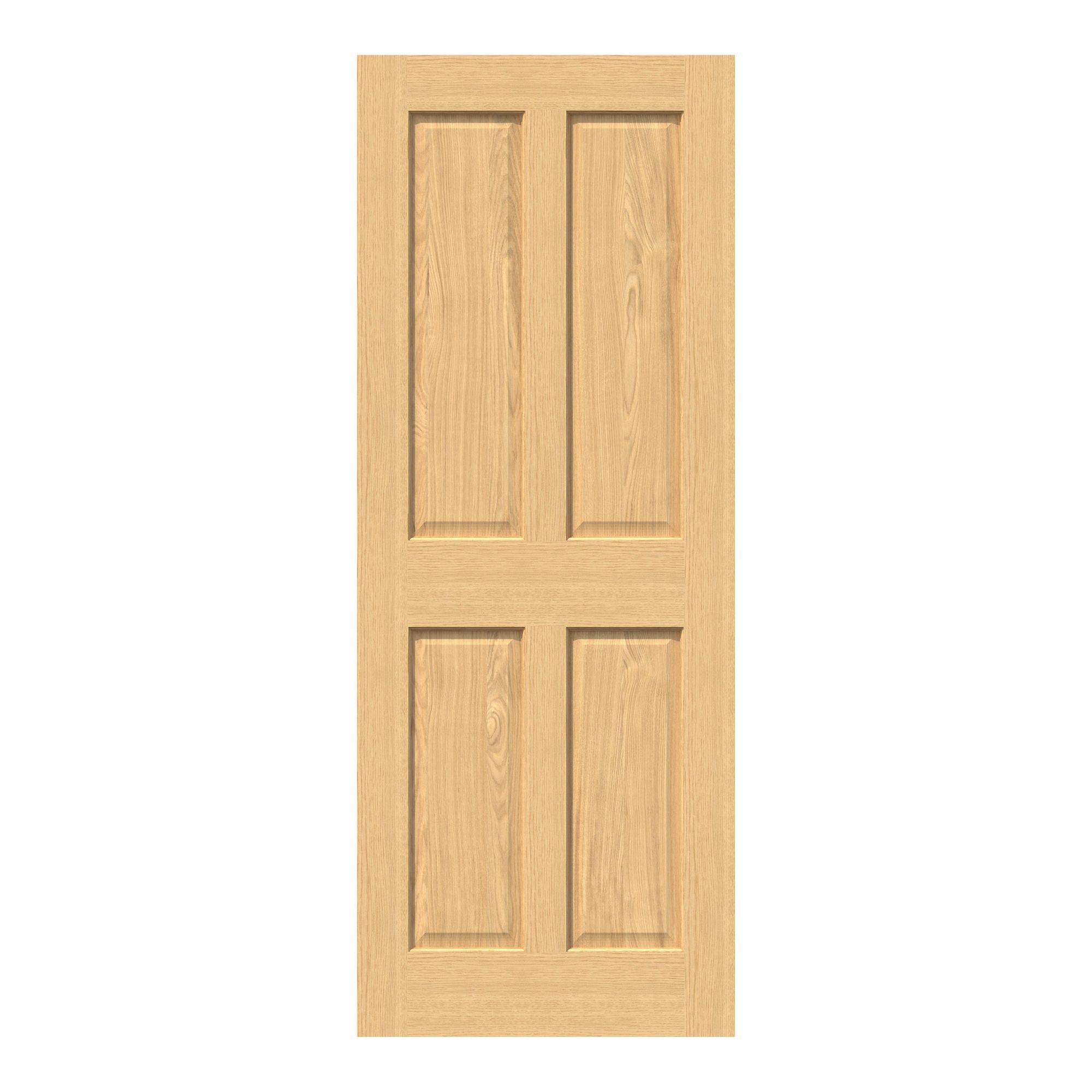 Fortia 4 panel Traditional Oak veneer Internal Oak Door, (H)1981mm (W)762mm (T)35mm