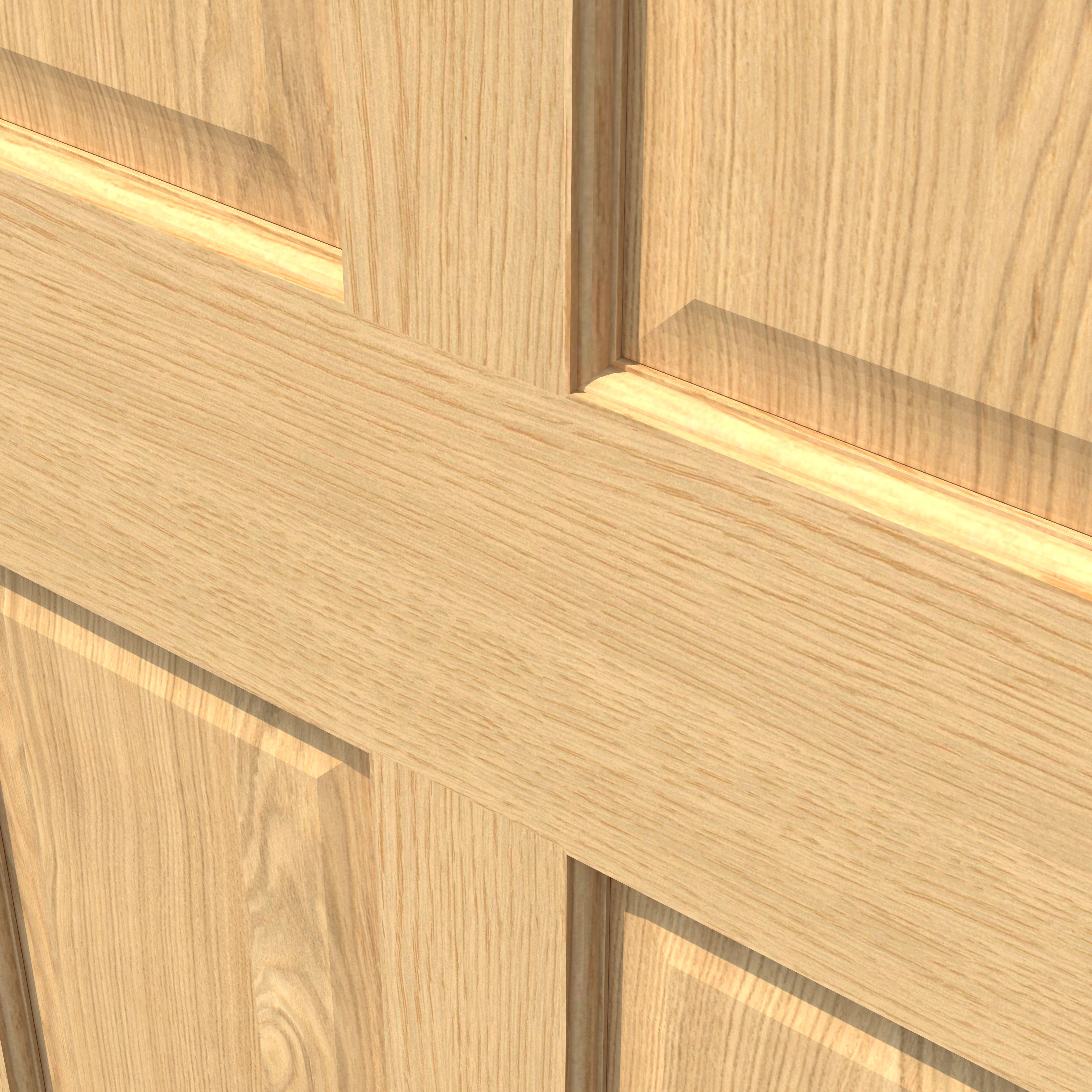 Fortia 4 panel Traditional Oak veneer Internal Oak Door, (H)1981mm (W)762mm (T)35mm