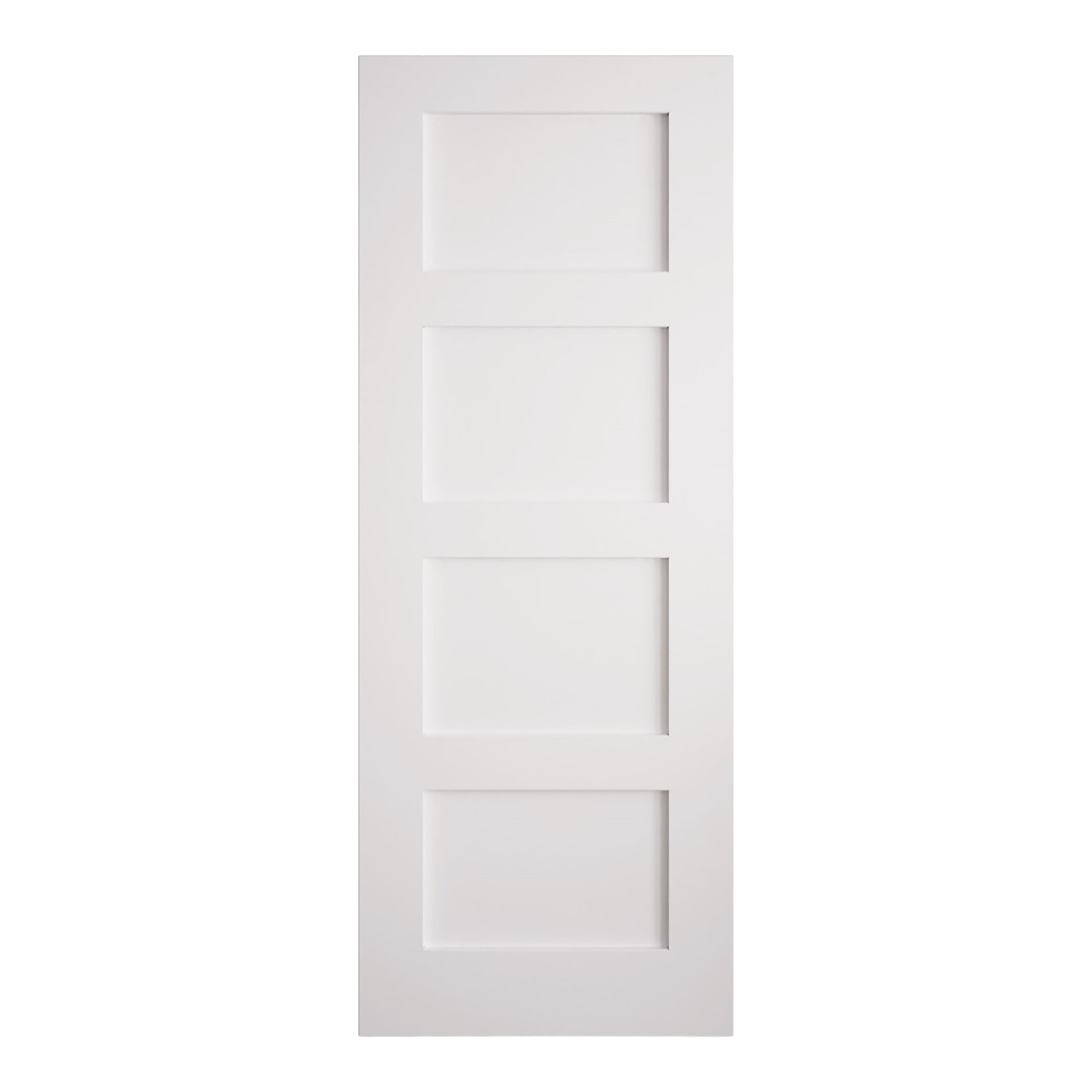 Fortia 4 panel Unglazed Shaker White Internal Pine Door, (H)1981mm (W)838mm (T)35mm