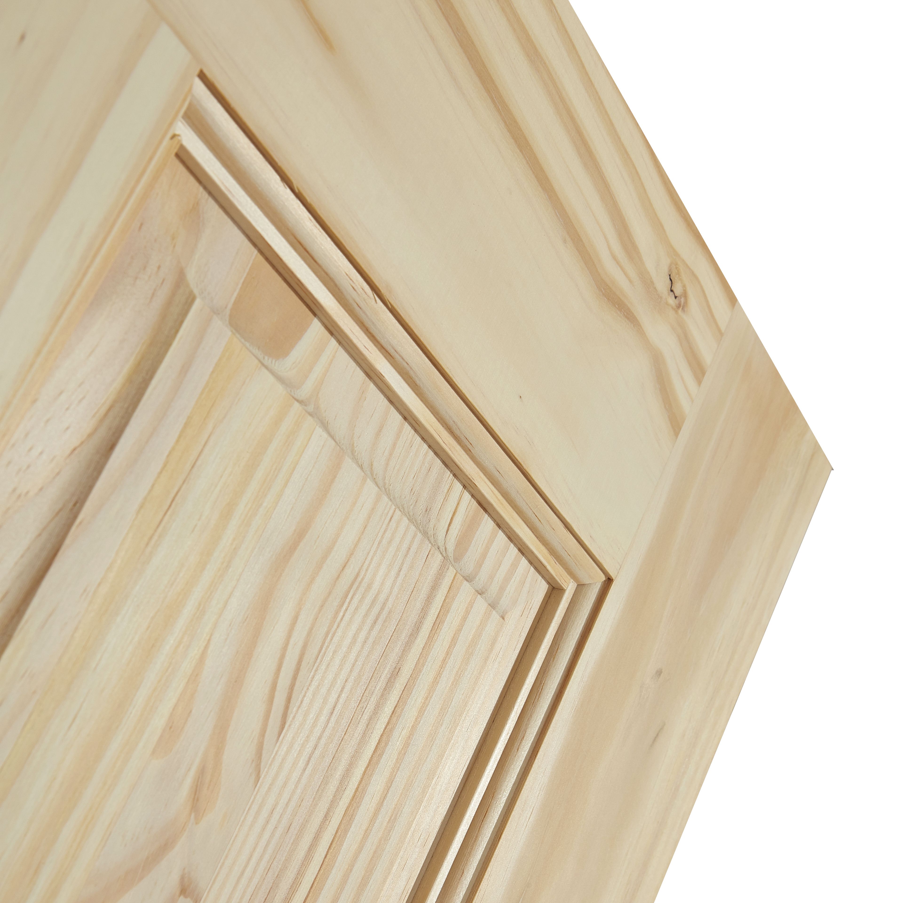Fortia 4 panel Unglazed Traditional Natural Pine veneer Internal Timber Fire door, (H)1981mm (W)762mm (T)44mm