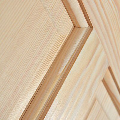 Fortia 4 panel Unglazed Victorian Natural Pine veneer Internal Timber Door, (H)2032mm (W)813mm (T)35mm