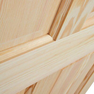 Fortia 4 panel Unglazed Victorian Natural Pine veneer Internal Timber Door, (H)2032mm (W)813mm (T)35mm