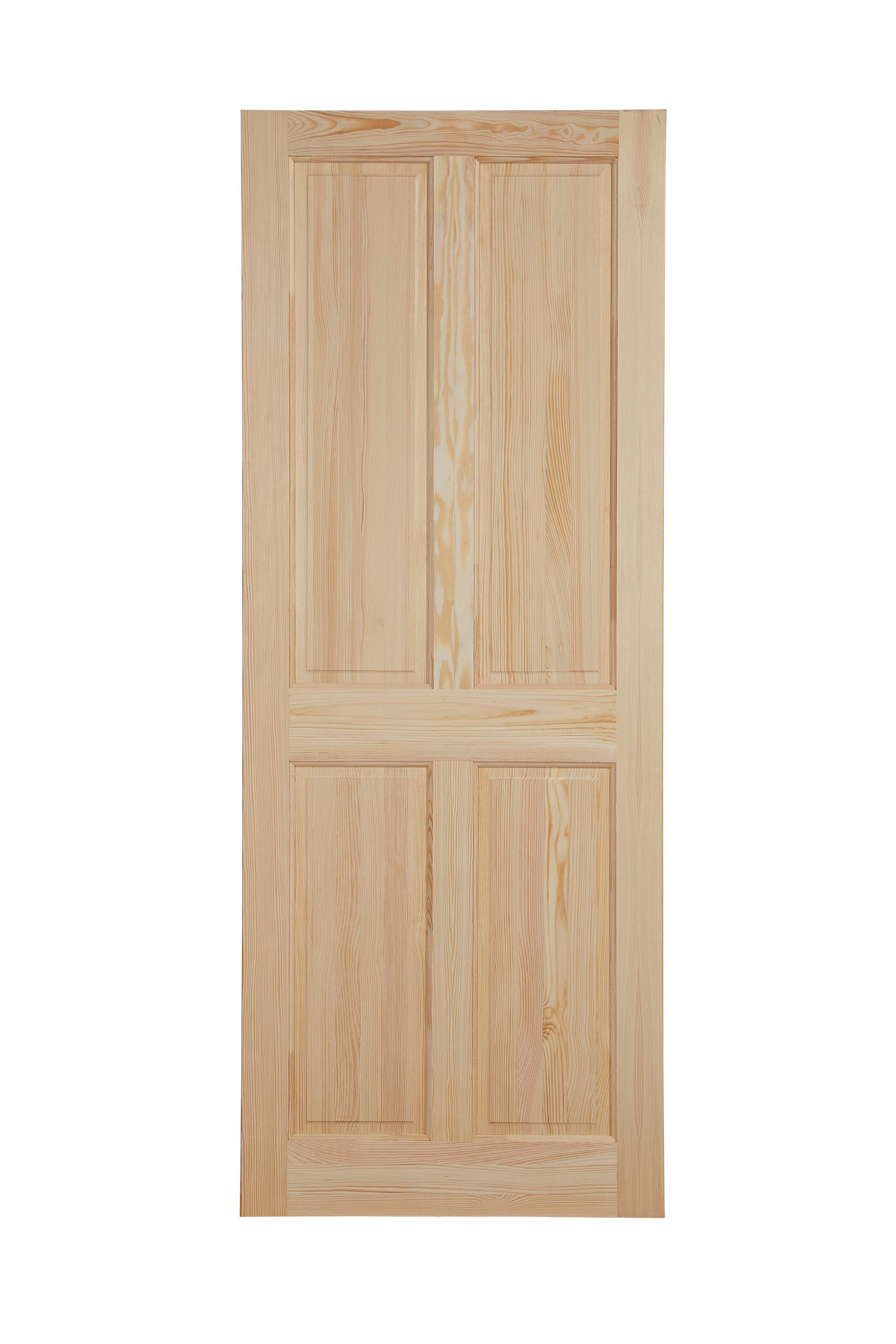 Fortia 4 panel Unglazed Victorian Pine veneer Internal Clear pine Door, (H)1981mm (W)610mm (T)35mm