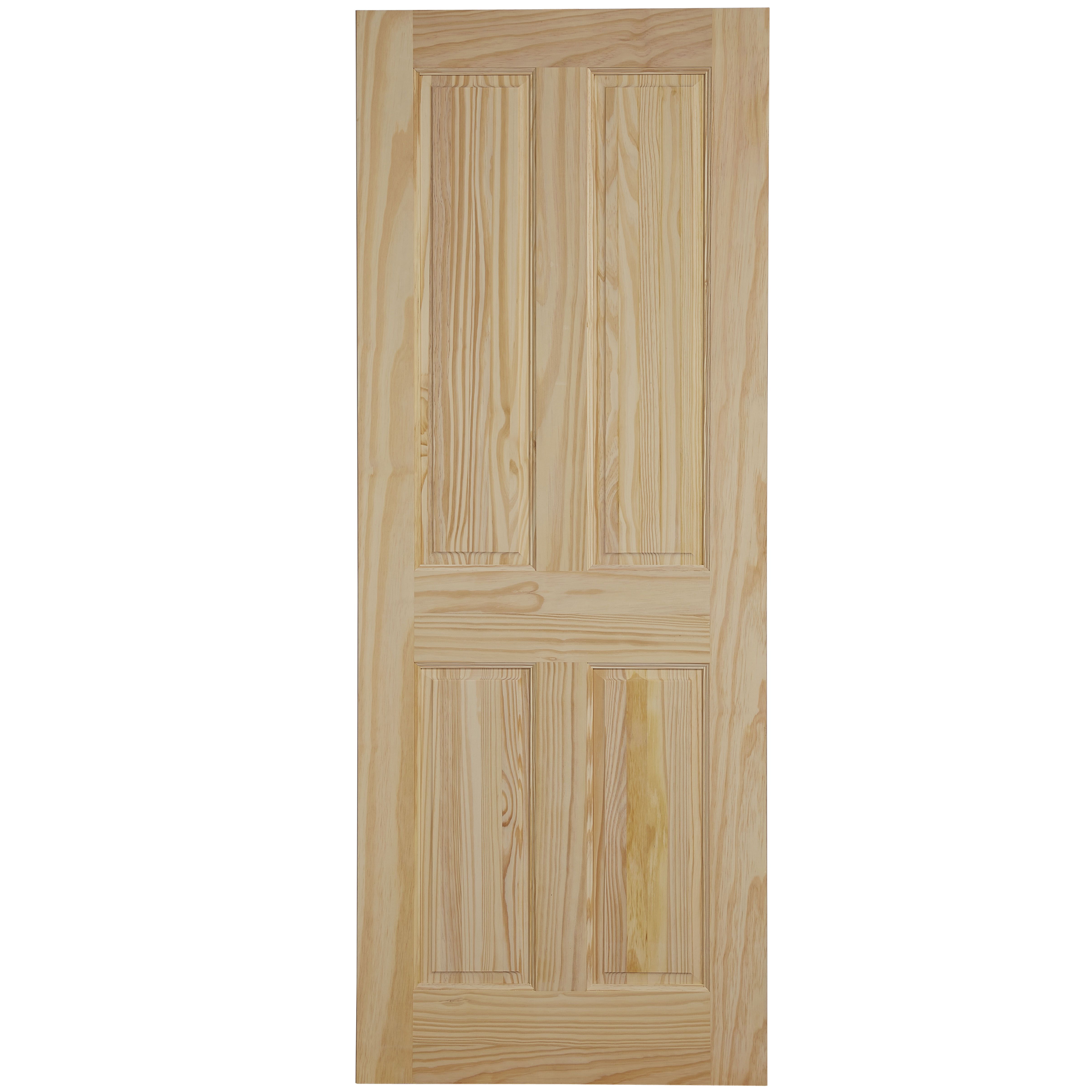 Fortia 4 panel Unglazed Victorian Pine veneer Internal Clear pine Fire door, (H)1981mm (W)762mm (T)44mm