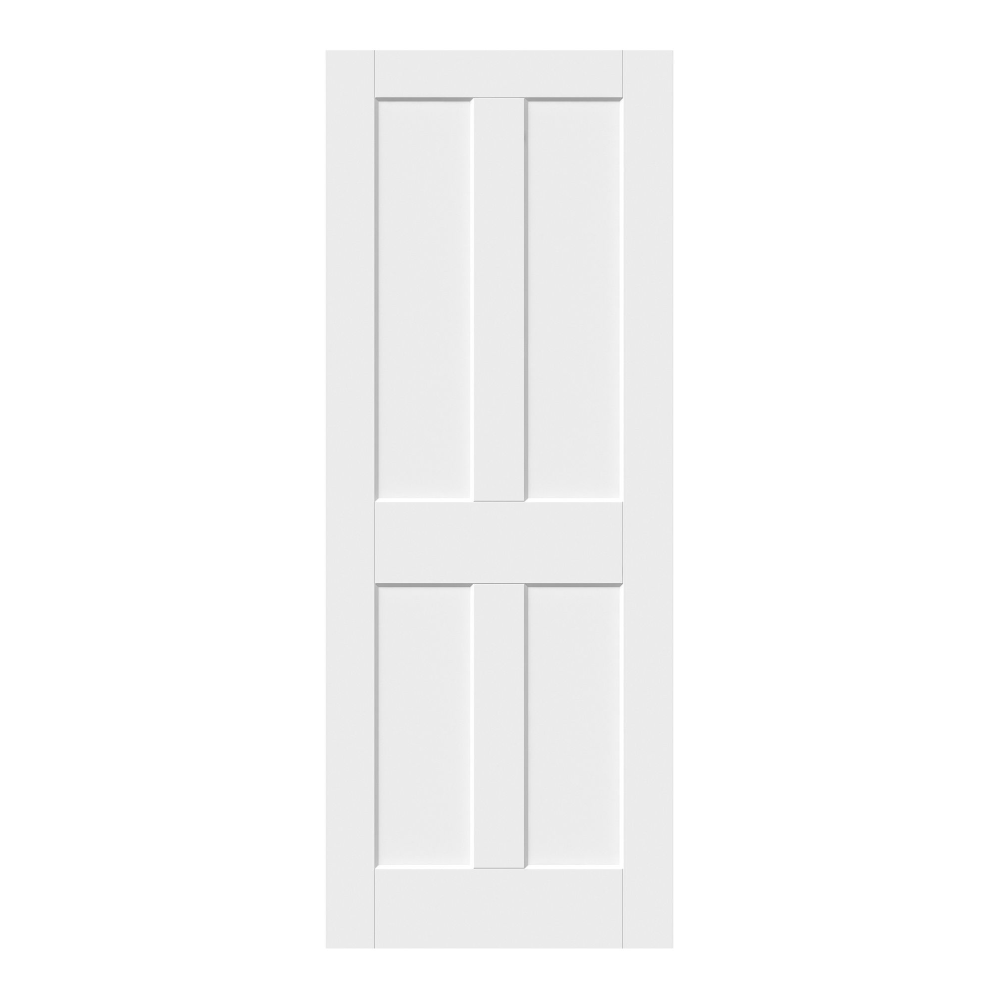 Fortia 4 panel Unglazed White Internal Wood Door, (H)1981mm (W)762mm (T)35mm