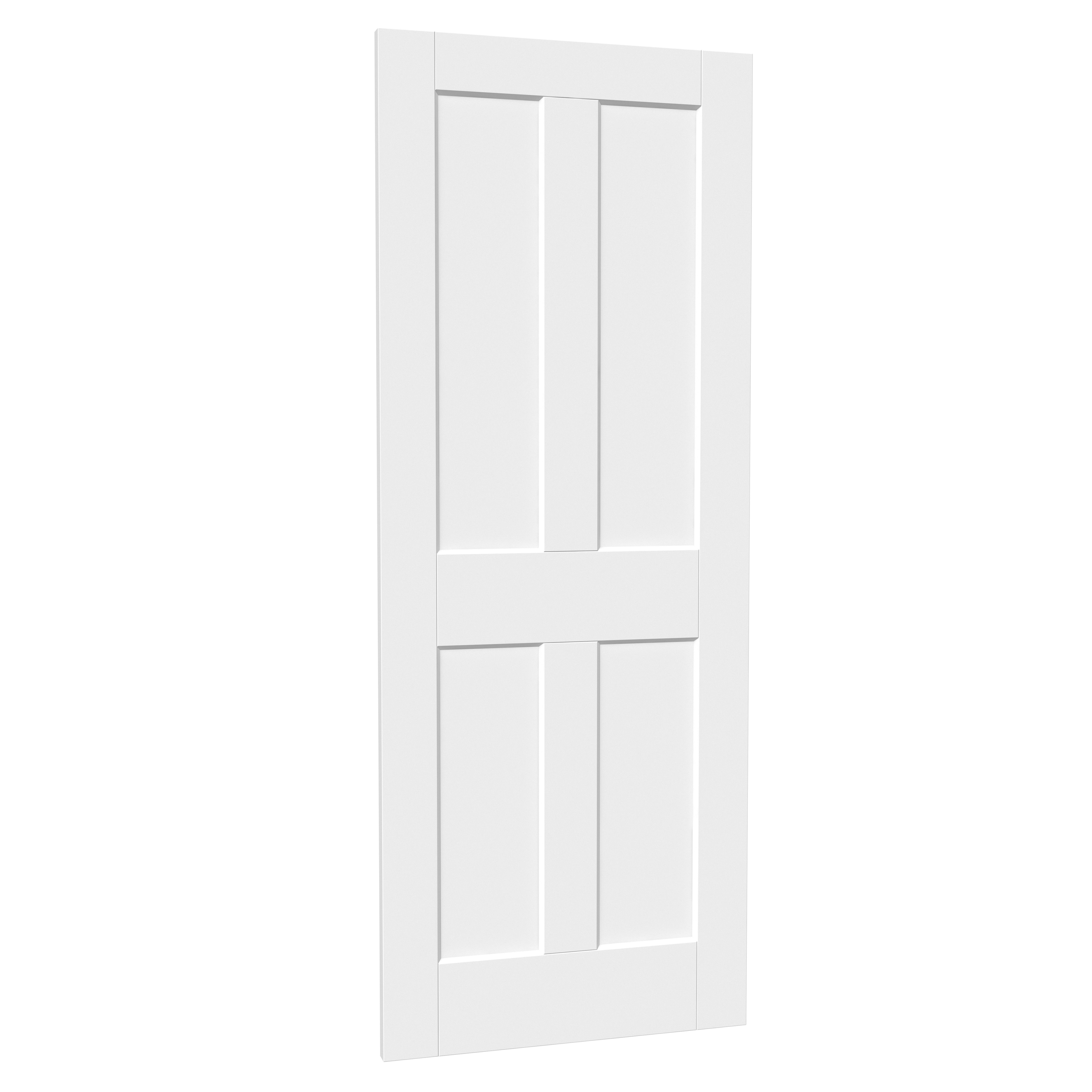 Fortia 4 panel Unglazed White Internal Wood Door, (H)1981mm (W)762mm (T)35mm