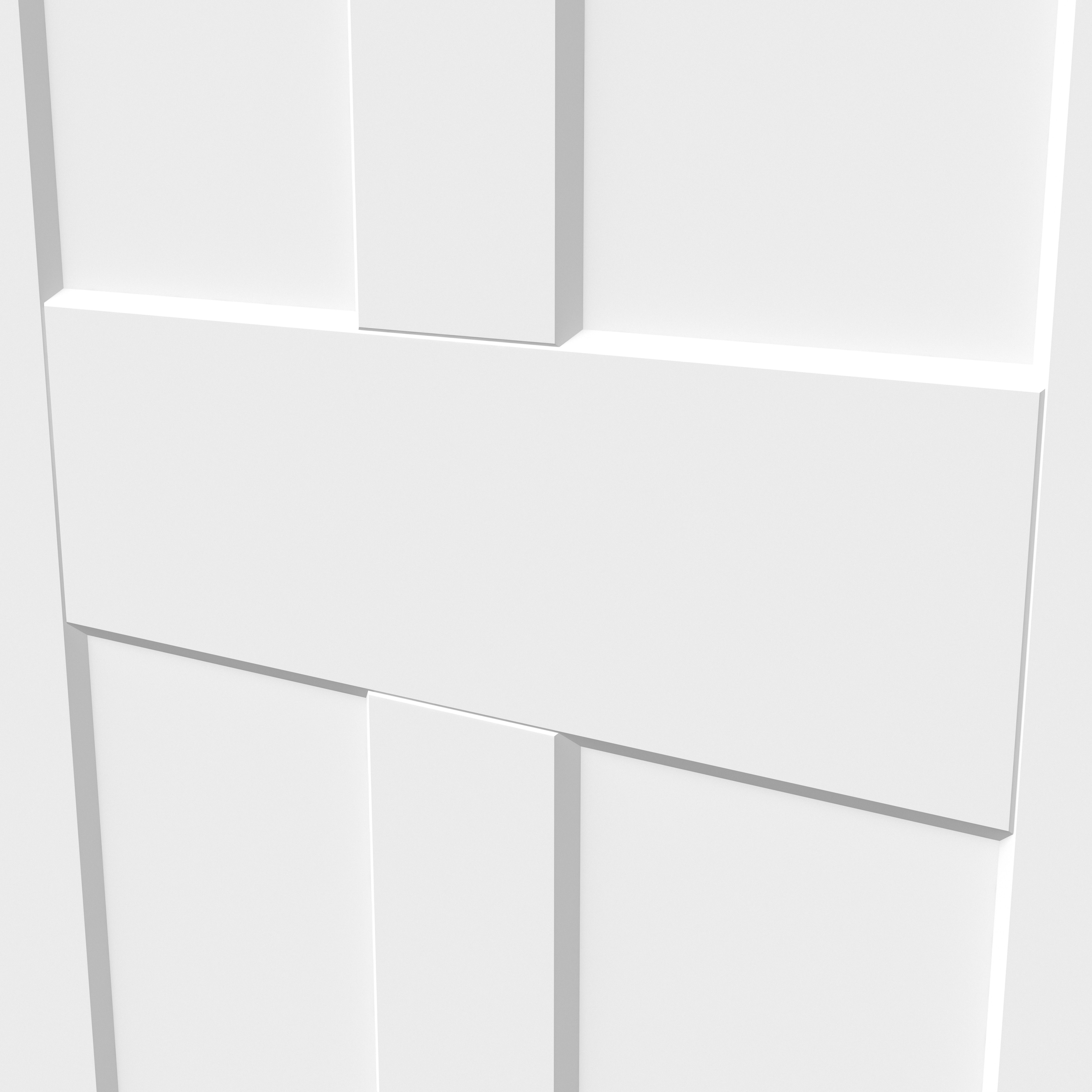 Fortia 4 panel Unglazed White Internal Wood Door, (H)1981mm (W)762mm (T)35mm