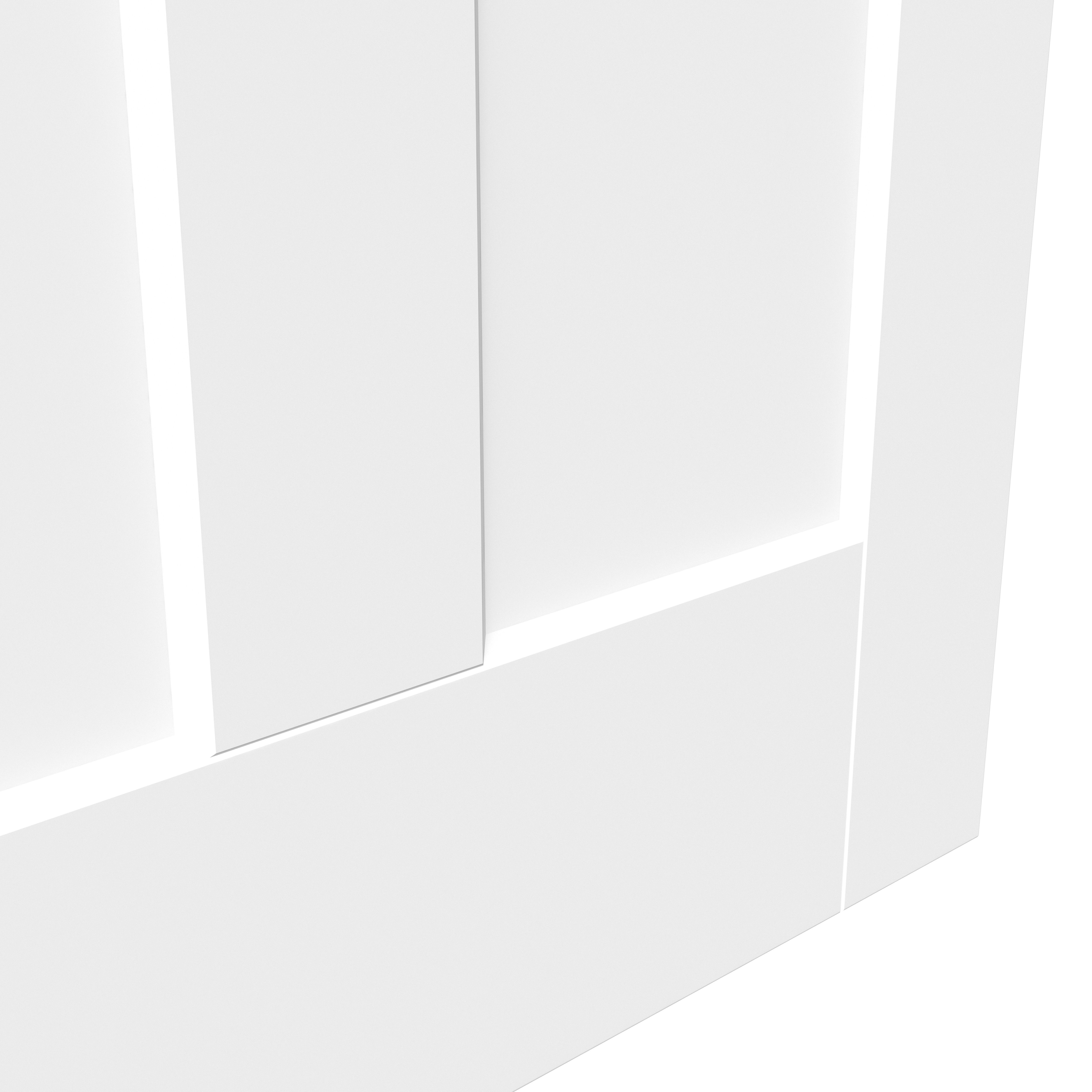 Fortia 4 panel Unglazed White Internal Wood Door, (H)1981mm (W)762mm (T)35mm