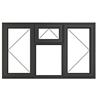Fortia 4P Clear Glazed Anthracite uPVC LH & RH Side & top hung Window, (H)1040mm (W)1770mm