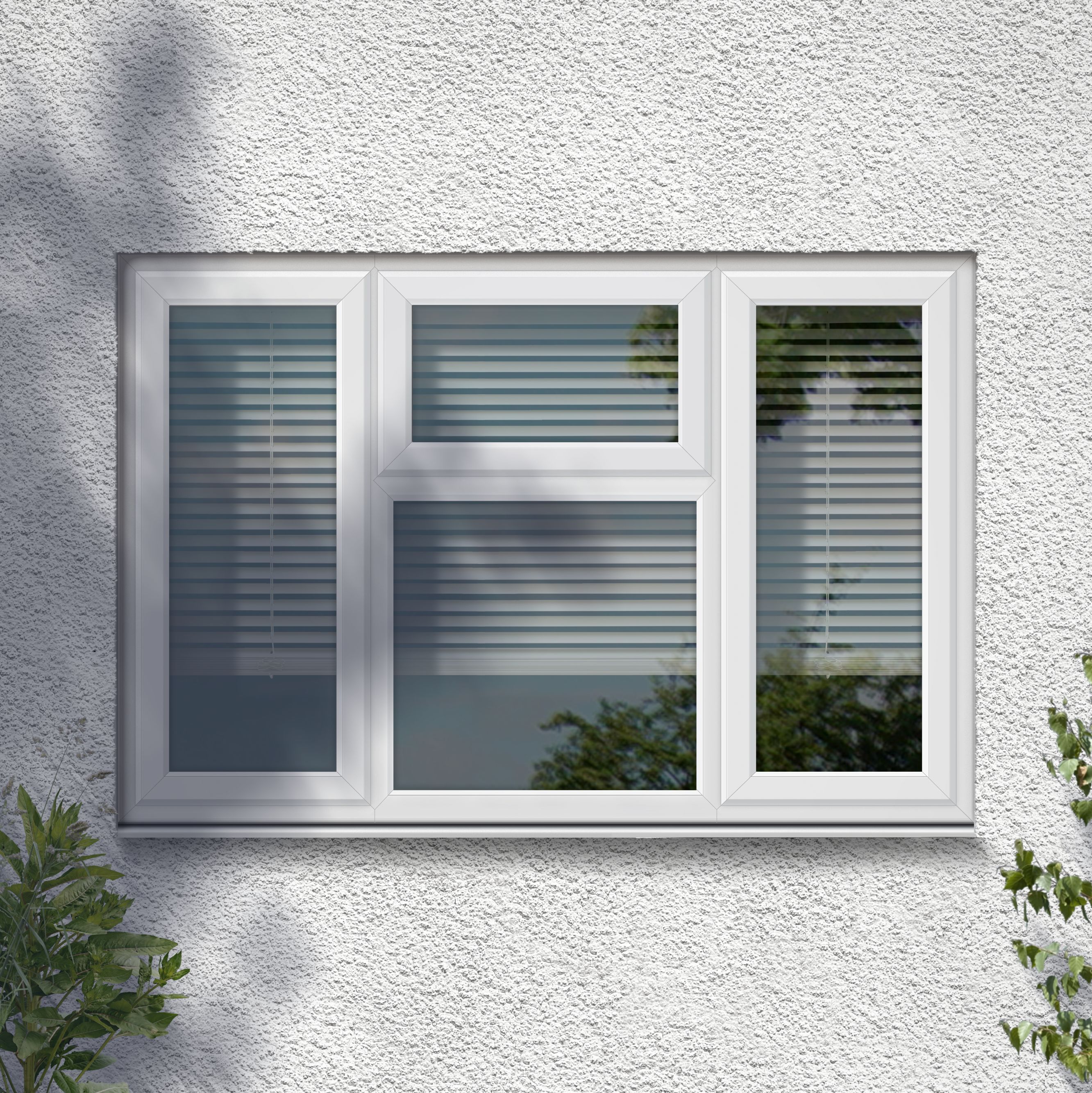 Fortia 4P Clear Glazed White uPVC LH & RH Side & top hung Window, (H)965mm (W)1770mm