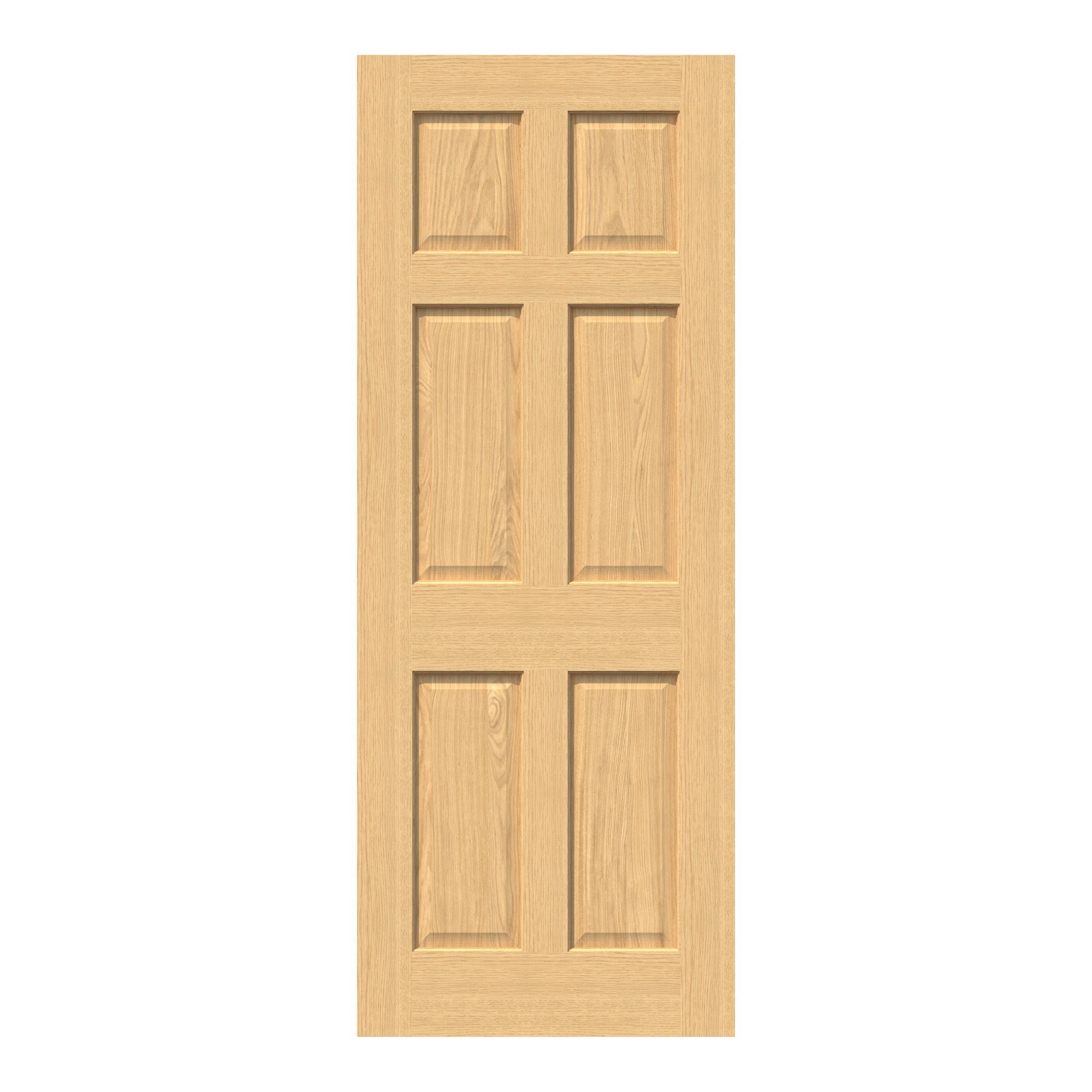 Fortia 6 panel Traditional Oak veneer Internal Oak Door, (H)1981mm (W ...