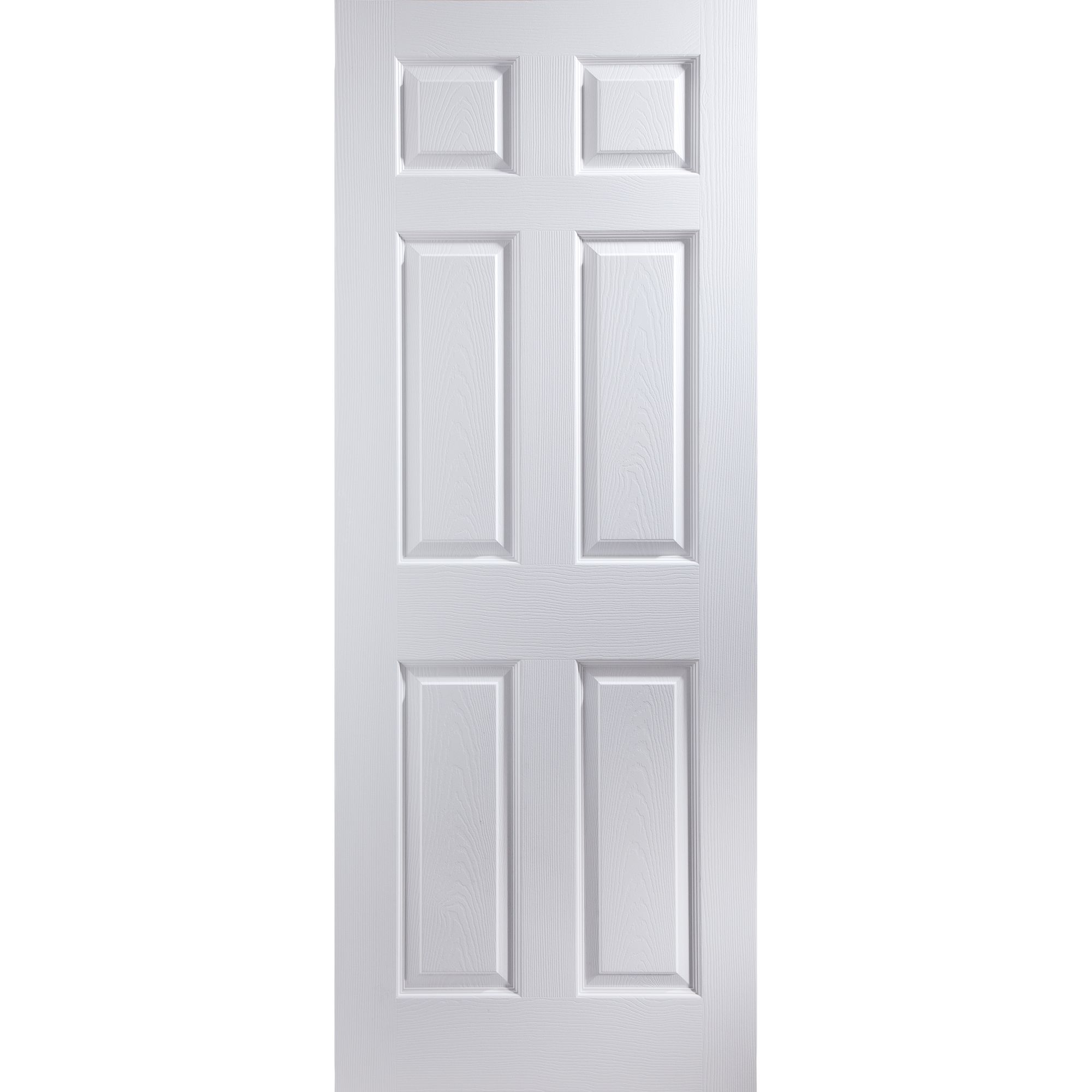 Fortia 6 panel Unglazed Traditional Primed White Woodgrain effect ...
