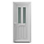 Fortia Chesil Frosted Glazed White RH External Front Door set, (H)2085mm (W)920mm