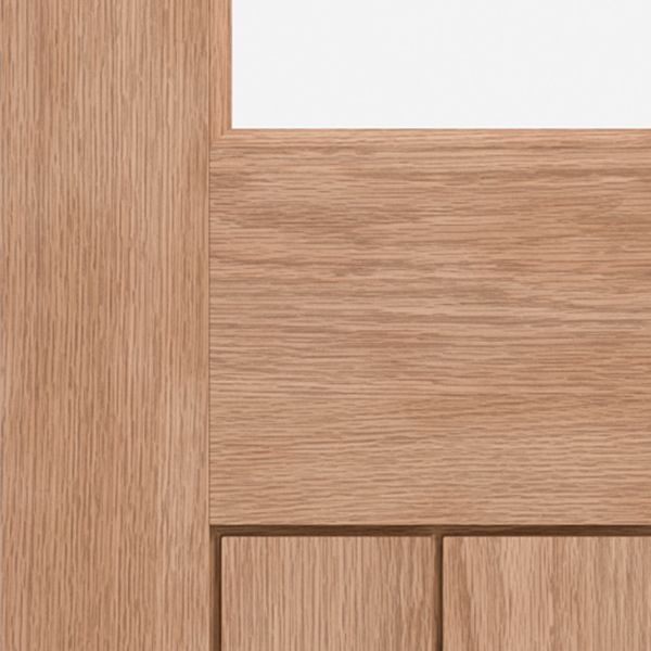 Fortia Clear Glazed Cottage Natural Oak veneer Internal Timber Door, (H)1981mm (W)686mm (T)35mm
