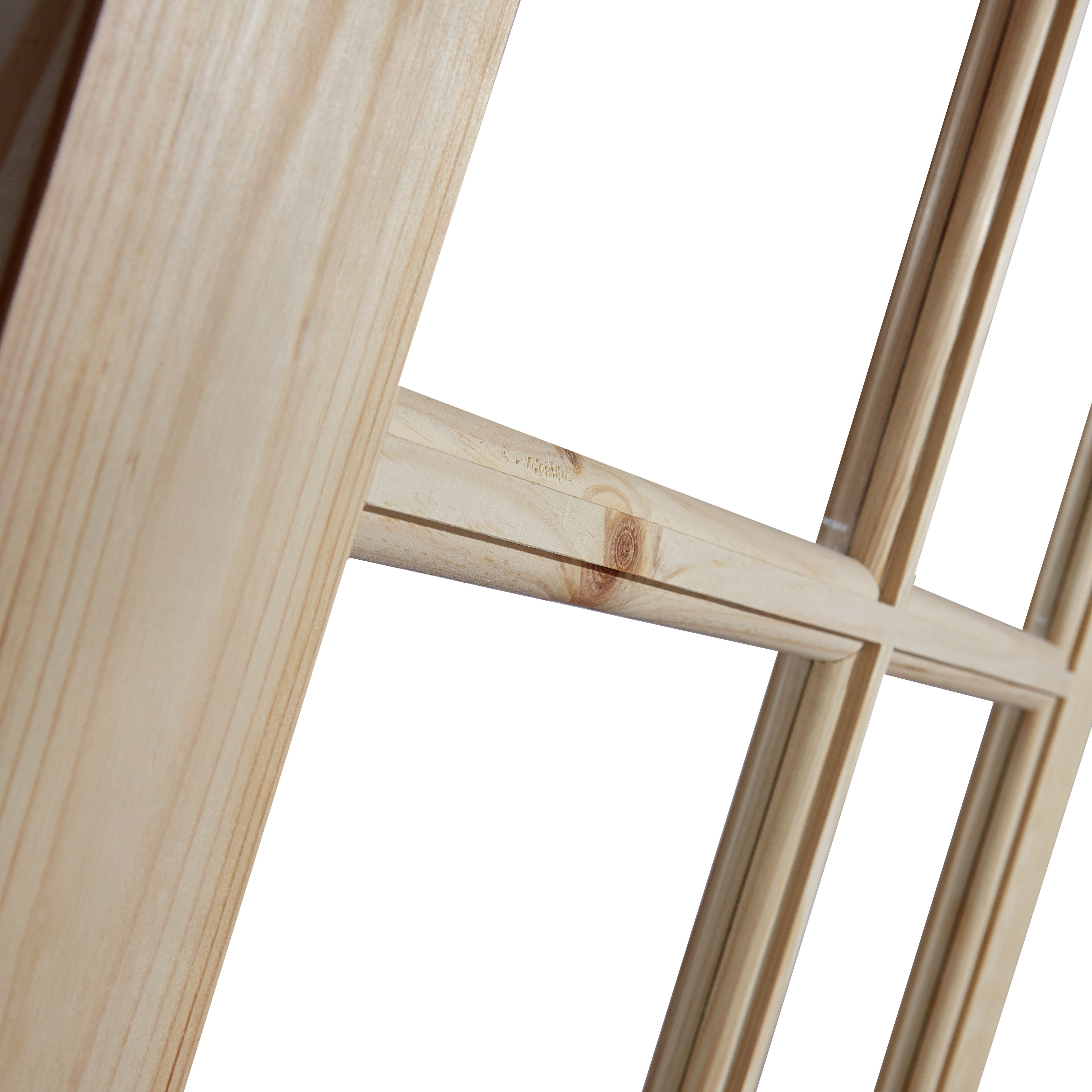 Fortia Clear Glazed Traditional Natural Pine veneer Internal Timber Door, (H)1981mm (W)686mm (T)35mm