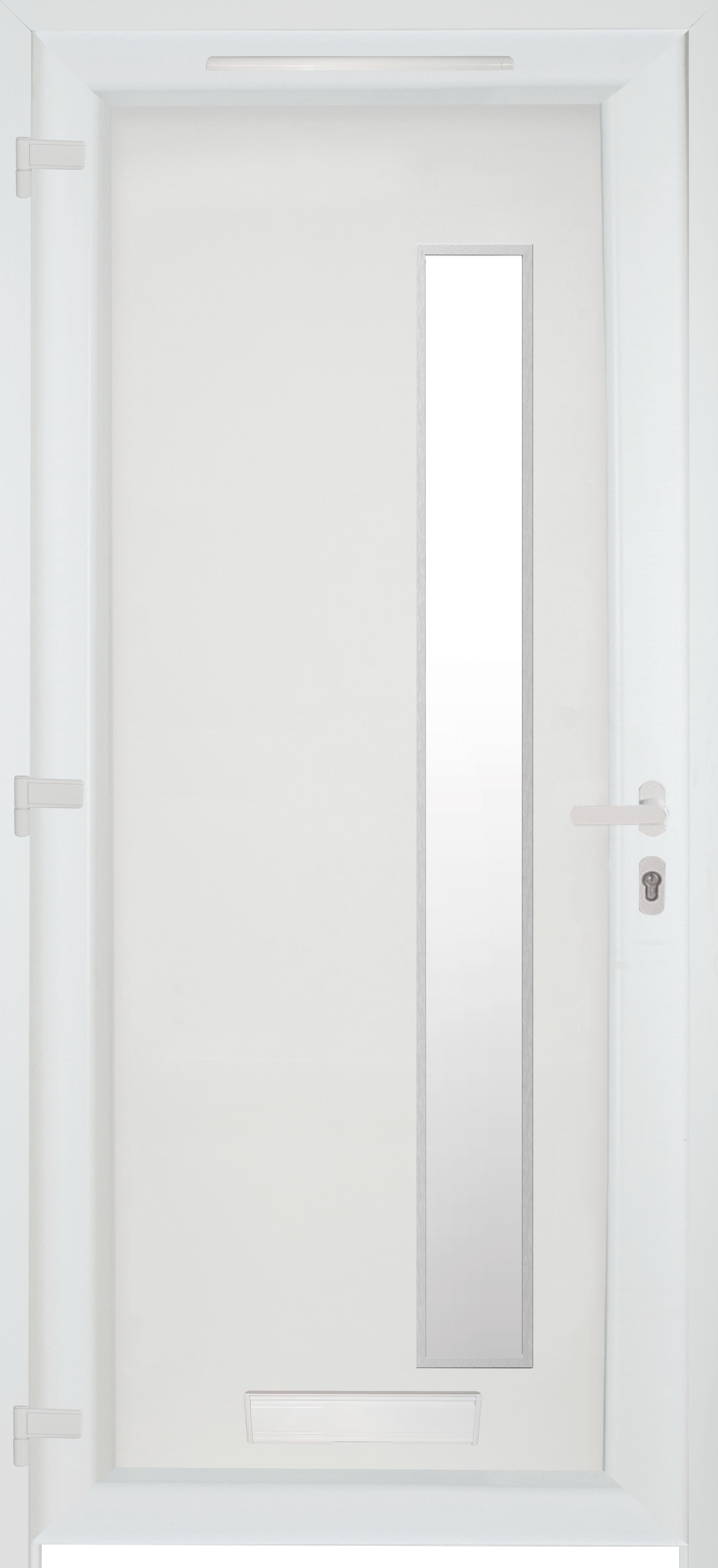 Fortia Gatteo Frosted glass Frosted Glazed Antracite RH External Front Door set, (H)2085mm (W)920mm