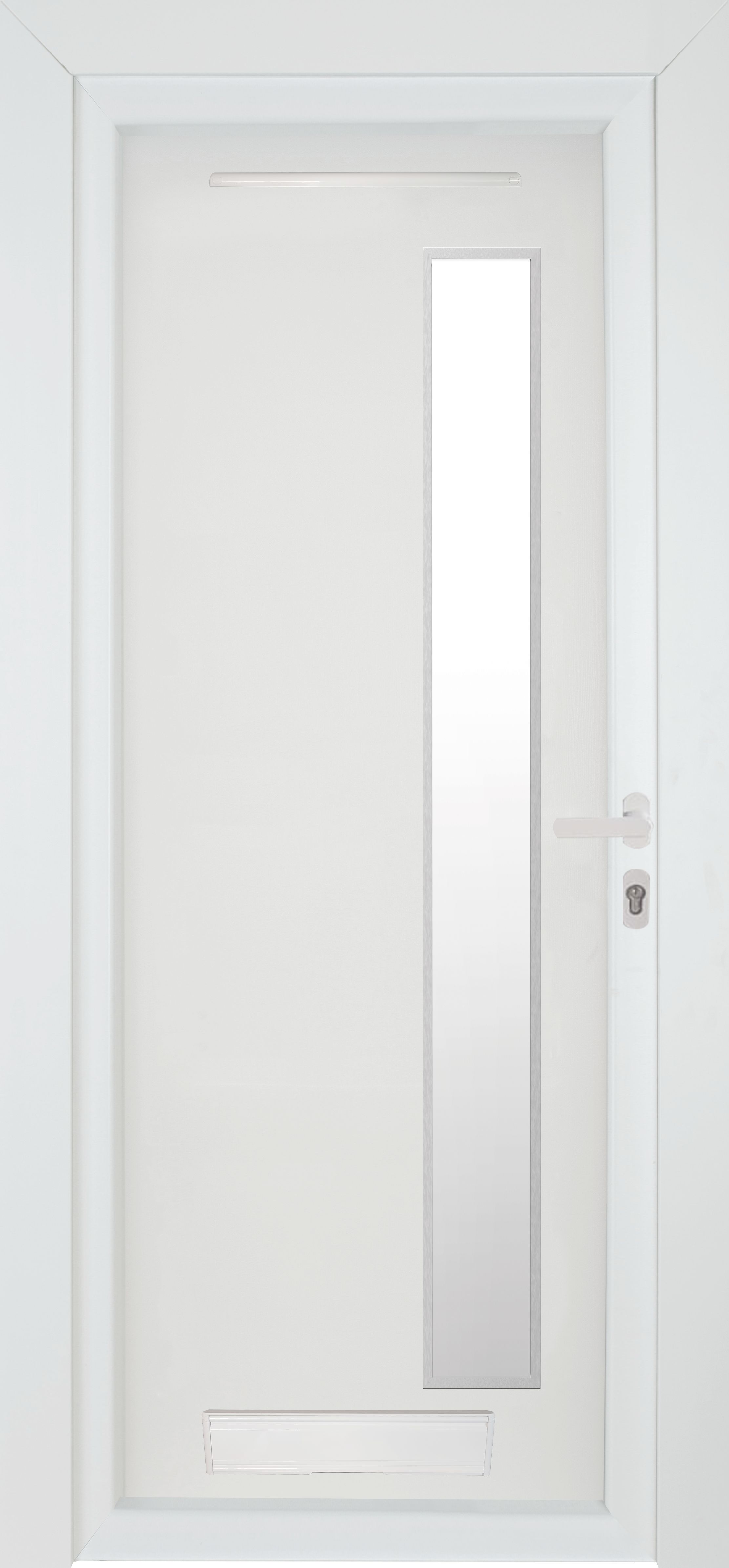 Fortia Gatteo Frosted glass Frosted Glazed Modern White LH External Front Door set, (H)2085mm (W)920mm
