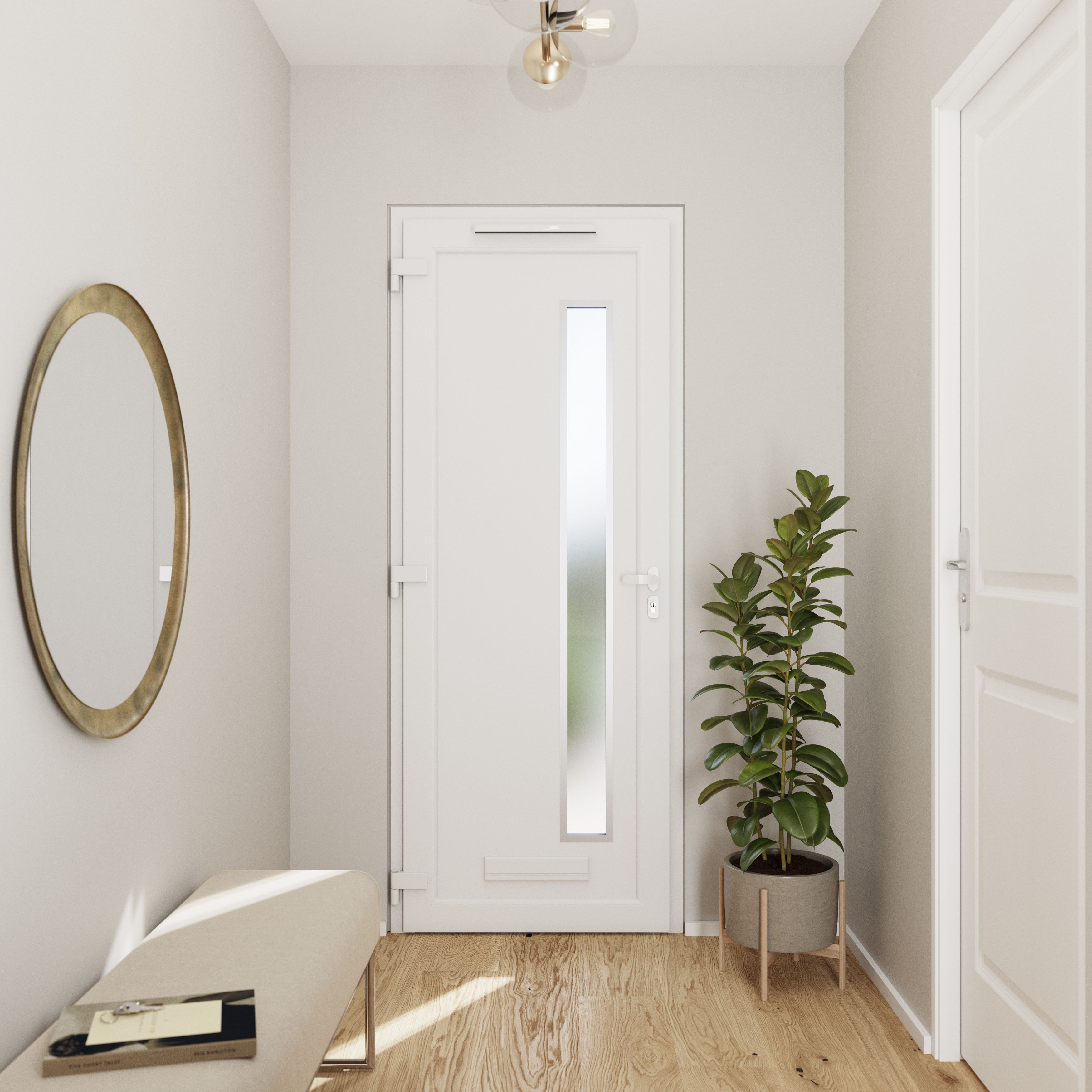Fortia Gatteo Frosted Glazed Antracite RH External Front Door set, (H)2085mm (W)920mm