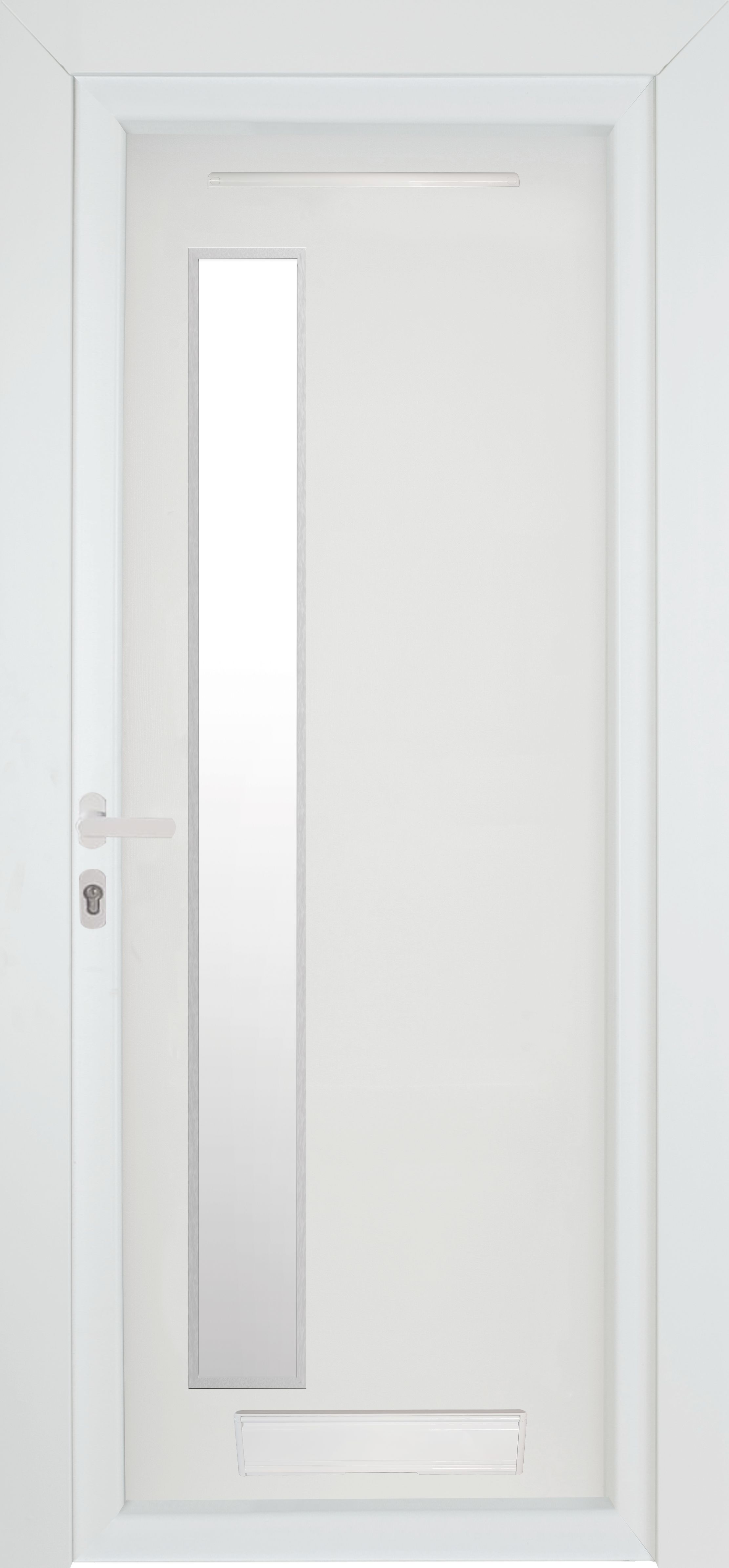 Fortia Gatteo Frosted Glazed Modern White RH External Front Door set, (H)2085mm (W)920mm