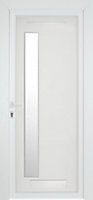 Fortia Gatteo Frosted Glazed White RH External Front Door set, (H)2085mm (W)840mm