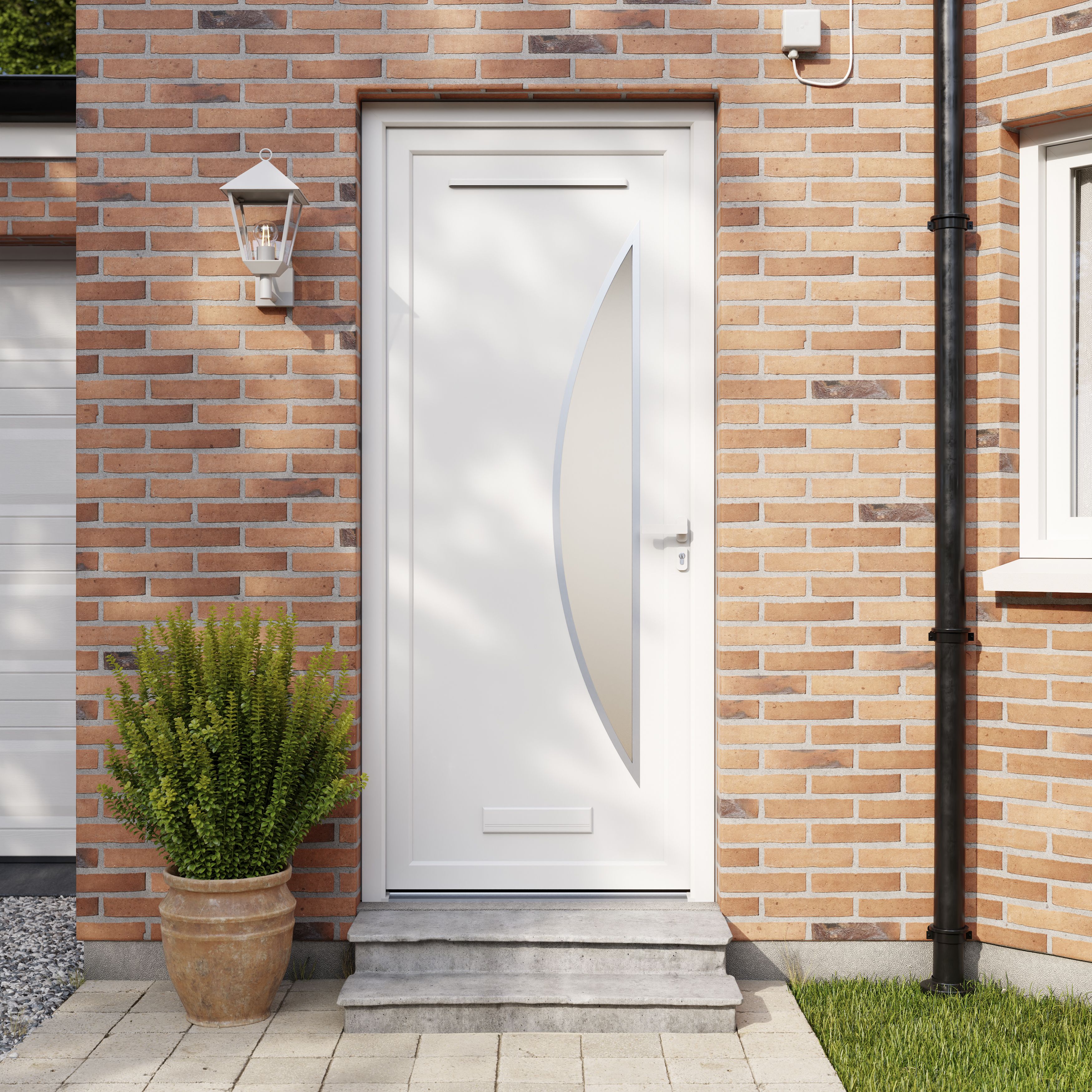 Fortia Hermoso Frosted glass Frosted Glazed White LH External Front ...