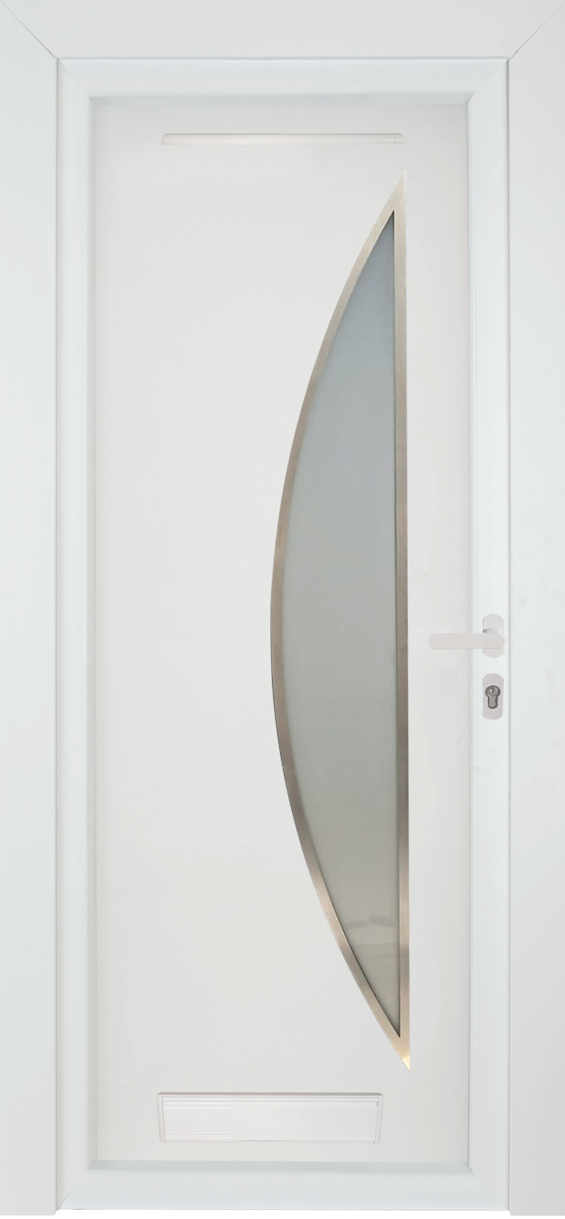 Fortia Hermoso Frosted glass Frosted Glazed White LH External Front Door set, (H)2085mm (W)920mm