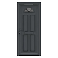 Fortia Lorne Clear Glazed Anthracite RH External Front Door set, (H)2085mm (W)840mm