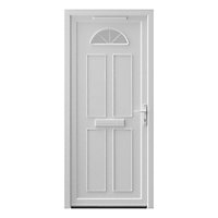 Fortia Lorne Clear Glazed White LH External Front Door set, (H)2085mm (W)840mm