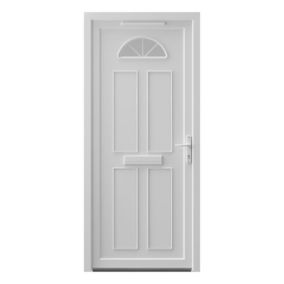 Fortia Lorne Clear Glazed White LH External Front Door set, (H)2085mm (W)840mm