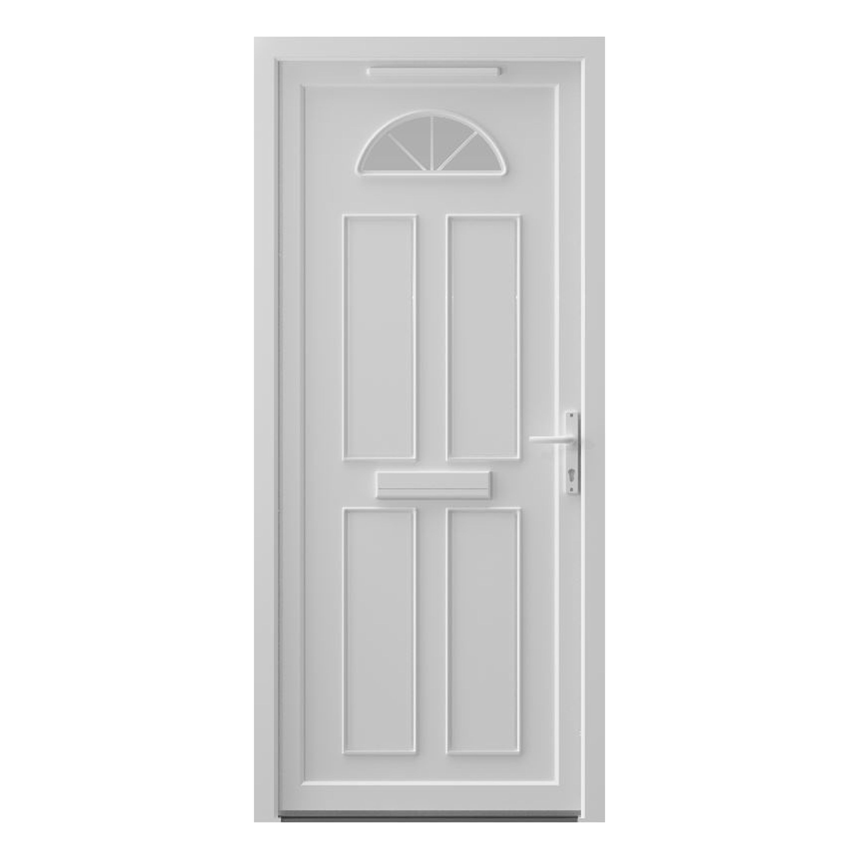 Fortia Lorne Clear Glazed White LH External Front Door set, (H)2085mm (W)920mm