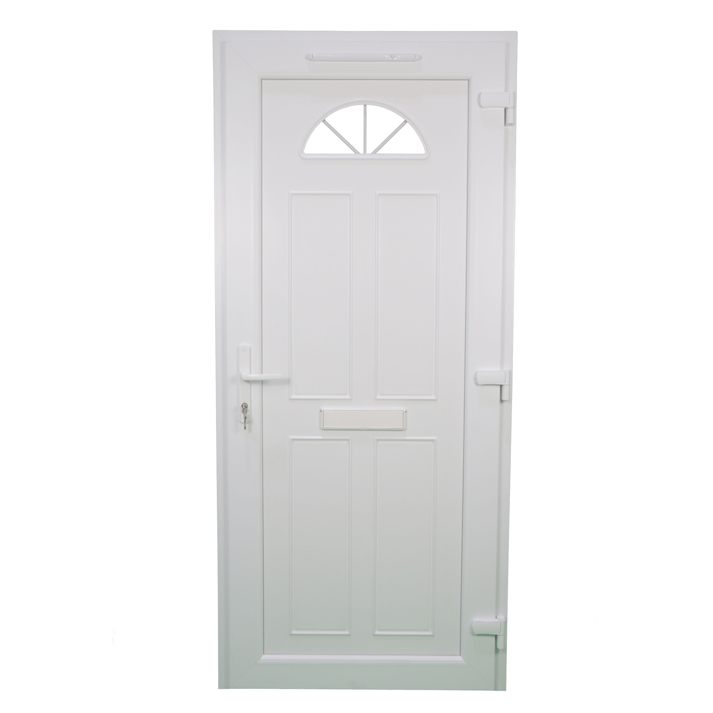 Fortia Lorne Clear Glazed White LH External Front Door set, (H)2085mm (W)920mm