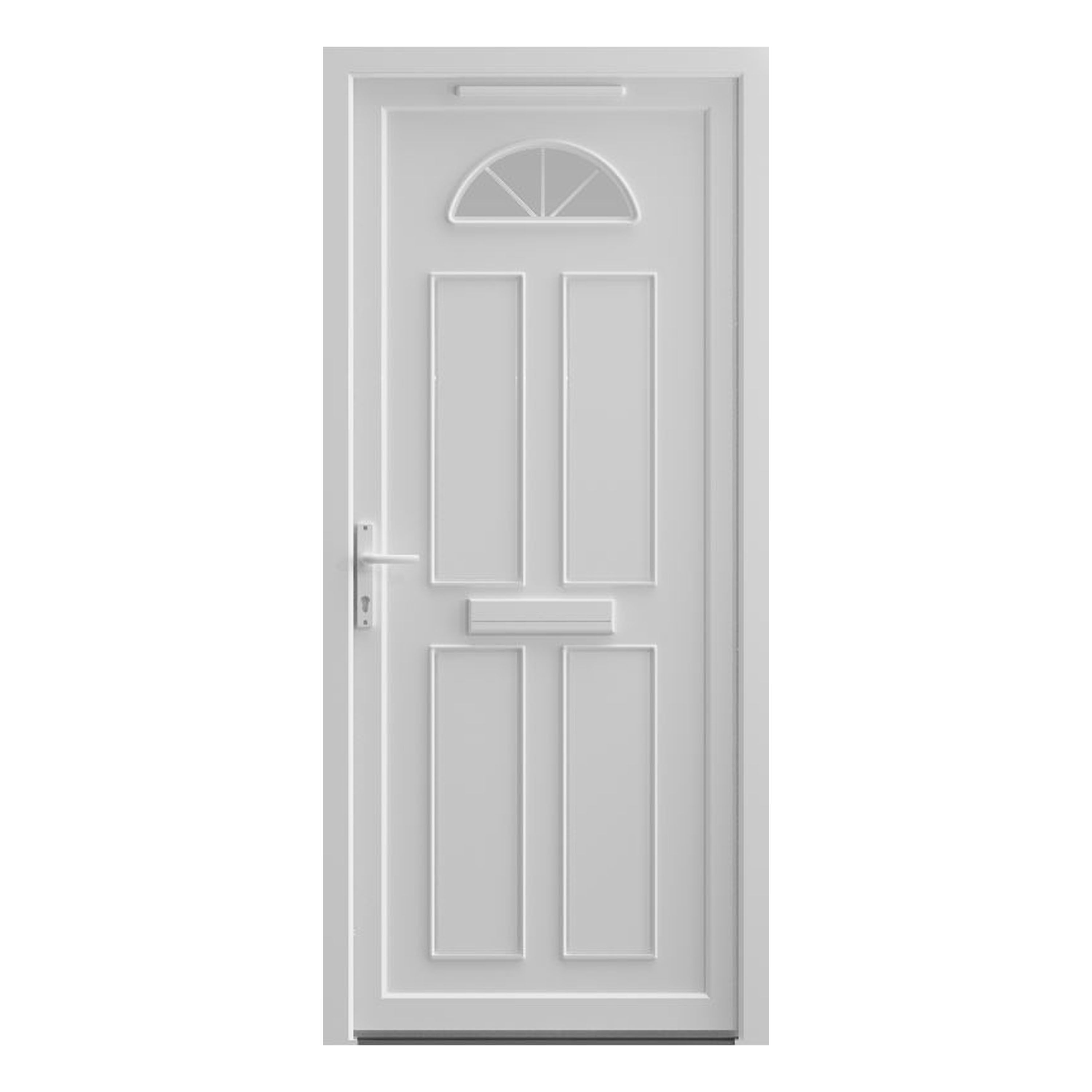 Fortia Lorne Clear Glazed White RH External Front Door set, (H)2085mm (W)840mm