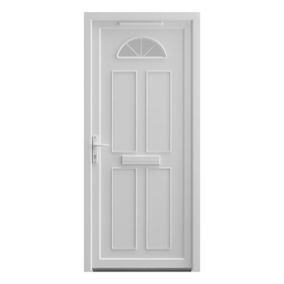 Fortia Lorne Clear Glazed White RH External Front Door set, (H)2085mm (W)920mm