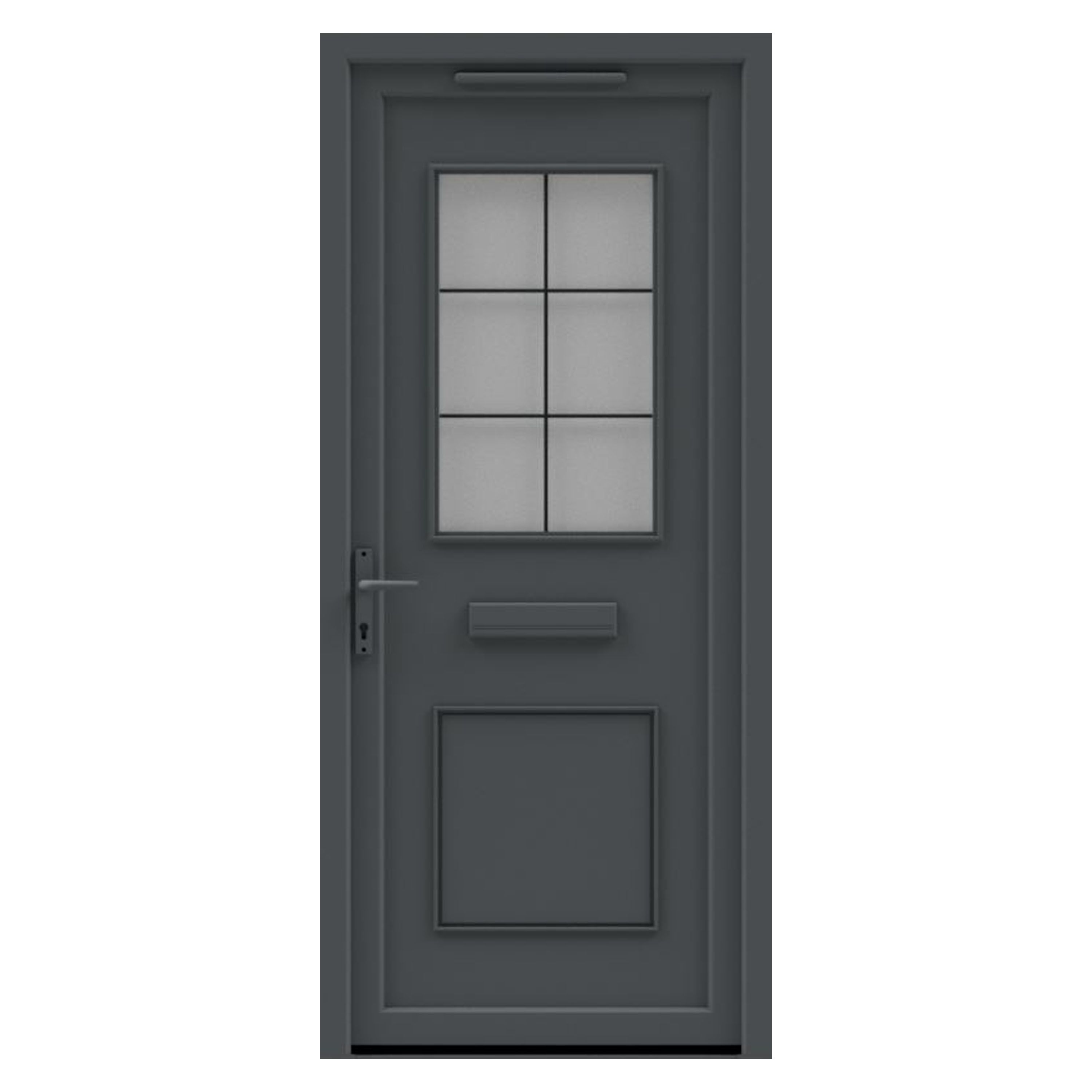 Fortia Mindil Clear Anthracite RH External Front Door set, (H)2085mm (W)840mm