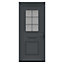 Fortia Mindil Clear Glazed Anthracite LH External Front Door set, (H)2085mm (W)920mm