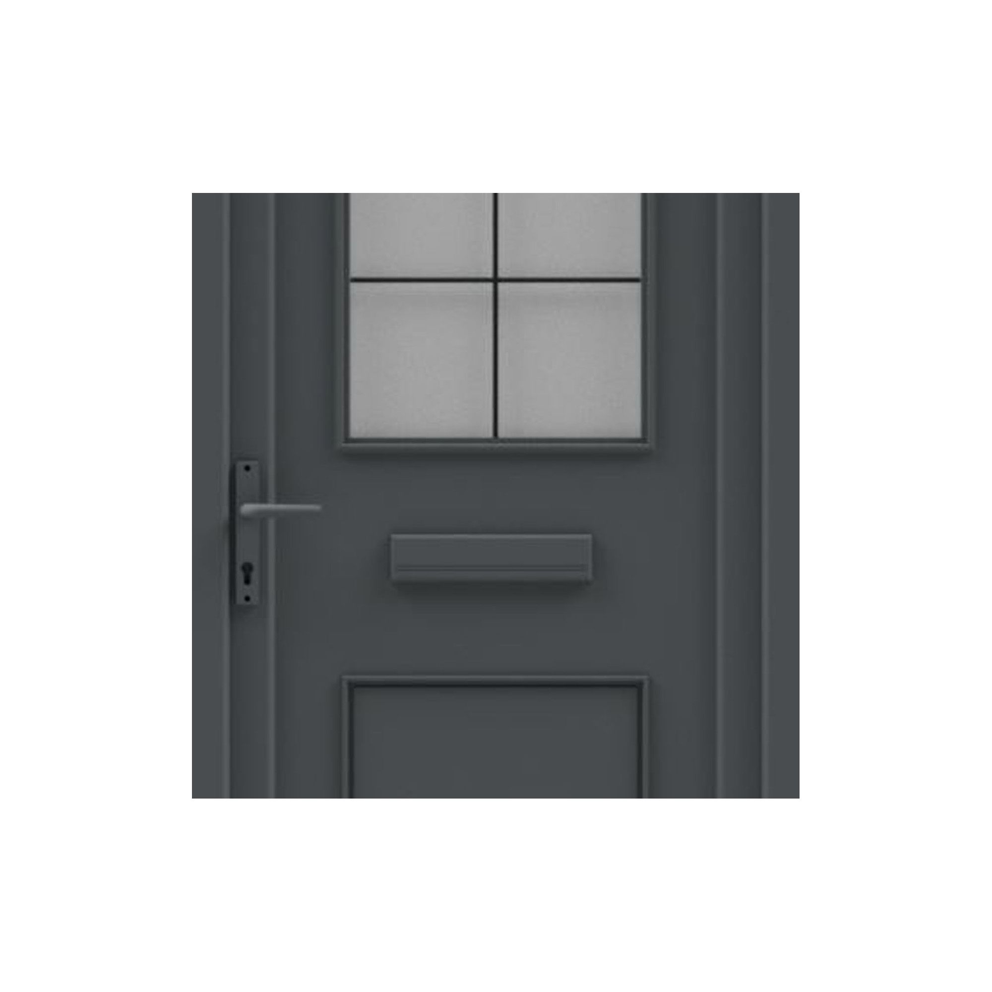 Fortia Mindil Clear Glazed Anthracite RH External Front Door set, (H)2085mm (W)840mm