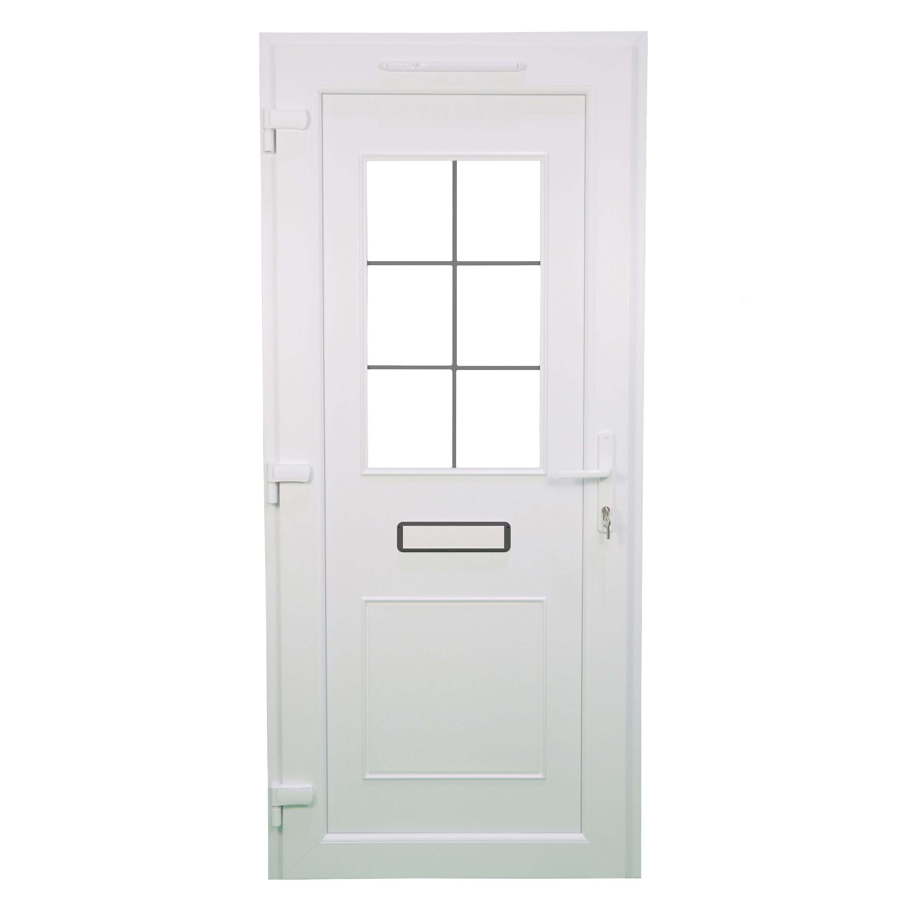 Fortia Mindil Clear Glazed Anthracite RH External Front Door set, (H)2085mm (W)840mm
