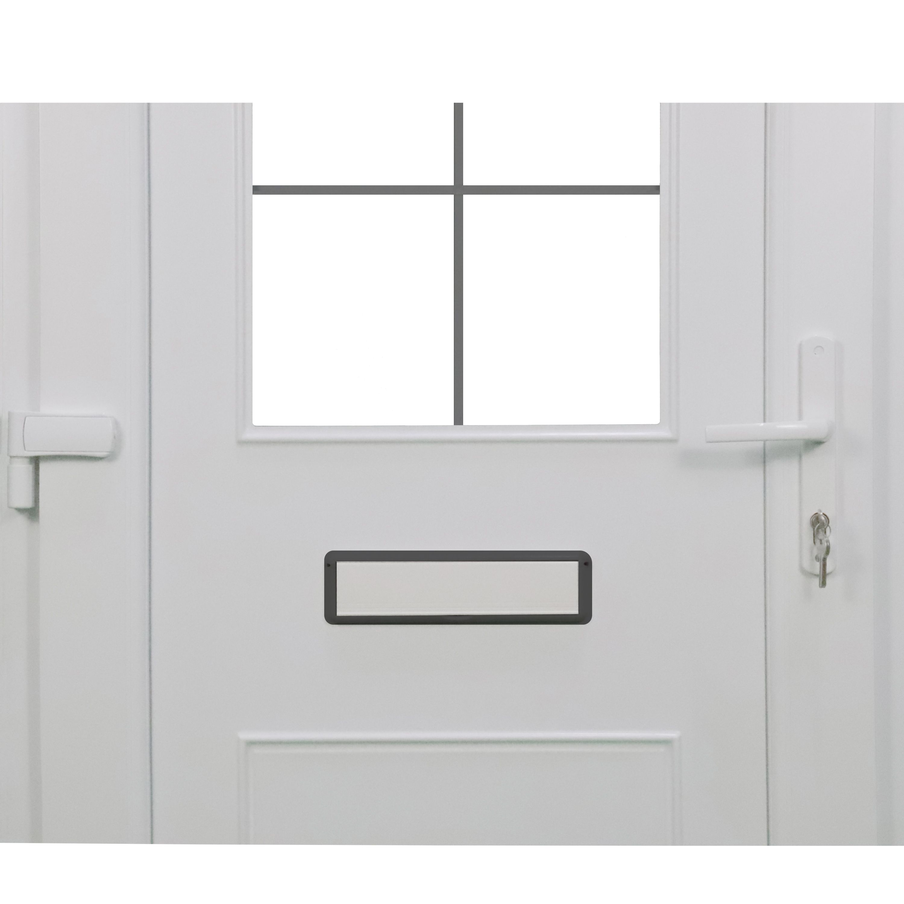 Fortia Mindil Clear Glazed Anthracite RH External Front Door set, (H)2085mm (W)840mm