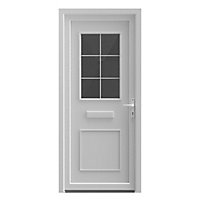 Fortia Mindil Clear Glazed White LH External Front Door set, (H)2085mm (W)920mm