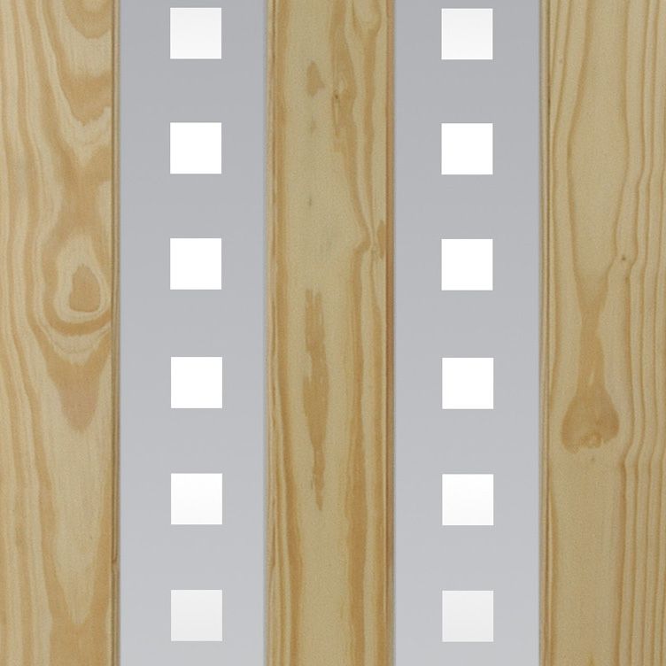 Fortia Vertical 0 panel 2 Lite Screen-printed Glazed Contemporary Natural Pine veneer Internal Timber Door, (H)2040mm (W)826mm (T)40mm
