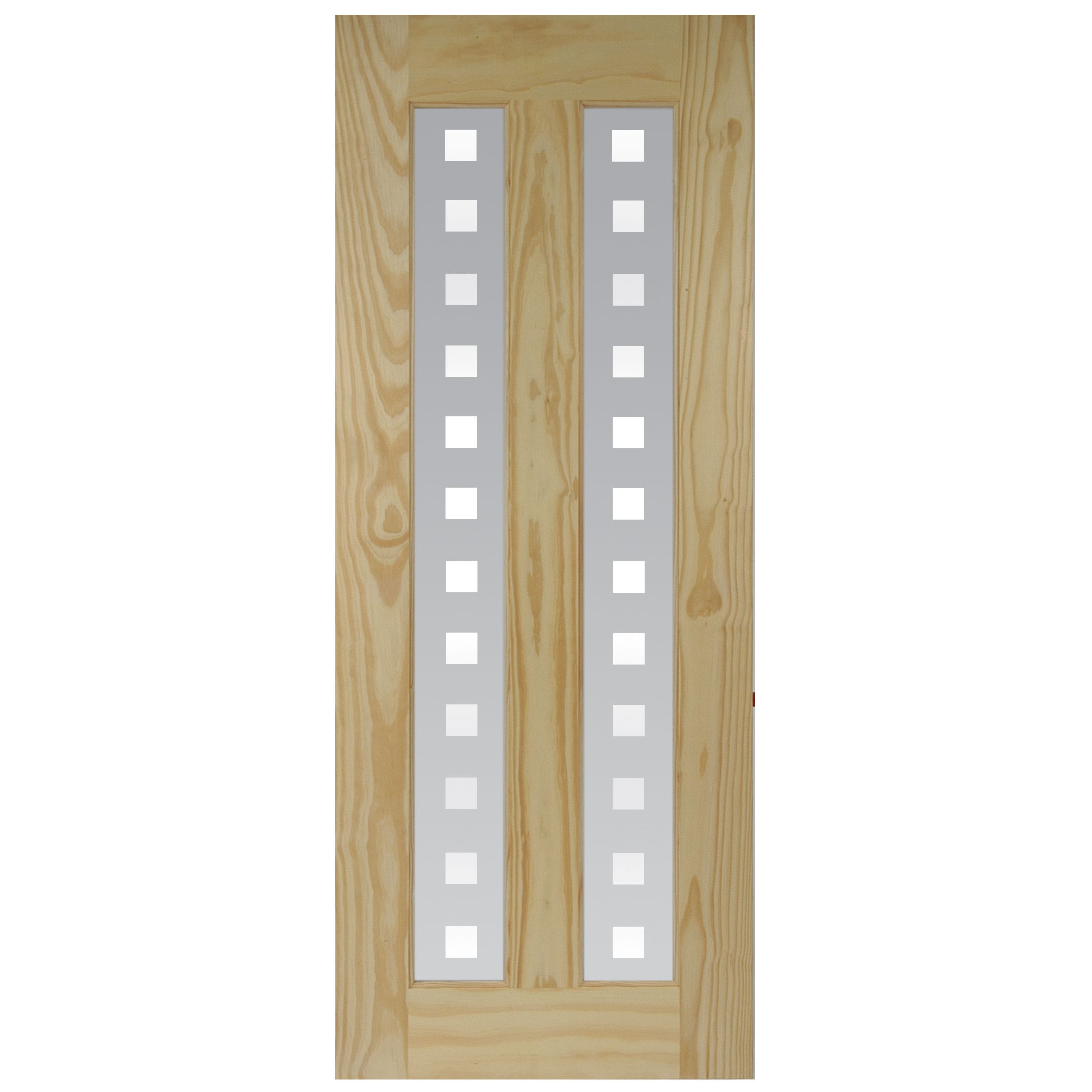 Fortia Vertical 0 panel 2 Lite Screen-printed Glazed Contemporary Natural Pine veneer Internal Timber Door, (H)2040mm (W)826mm (T)40mm