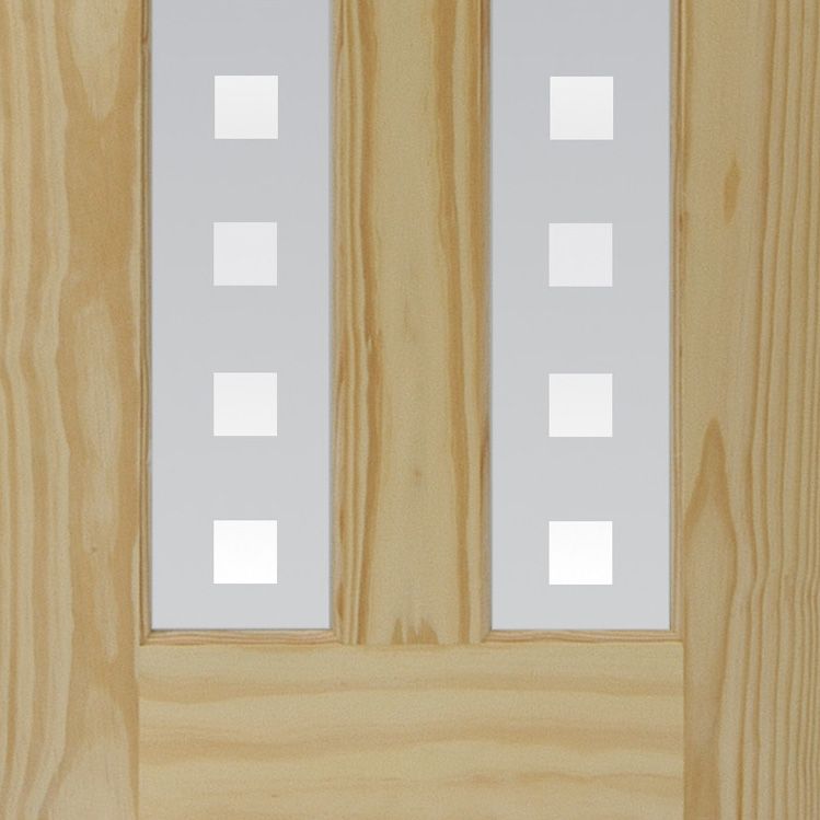 Fortia Vertical 0 panel 2 Lite Screen-printed Glazed Contemporary Natural Pine veneer Internal Timber Door, (H)2040mm (W)826mm (T)40mm