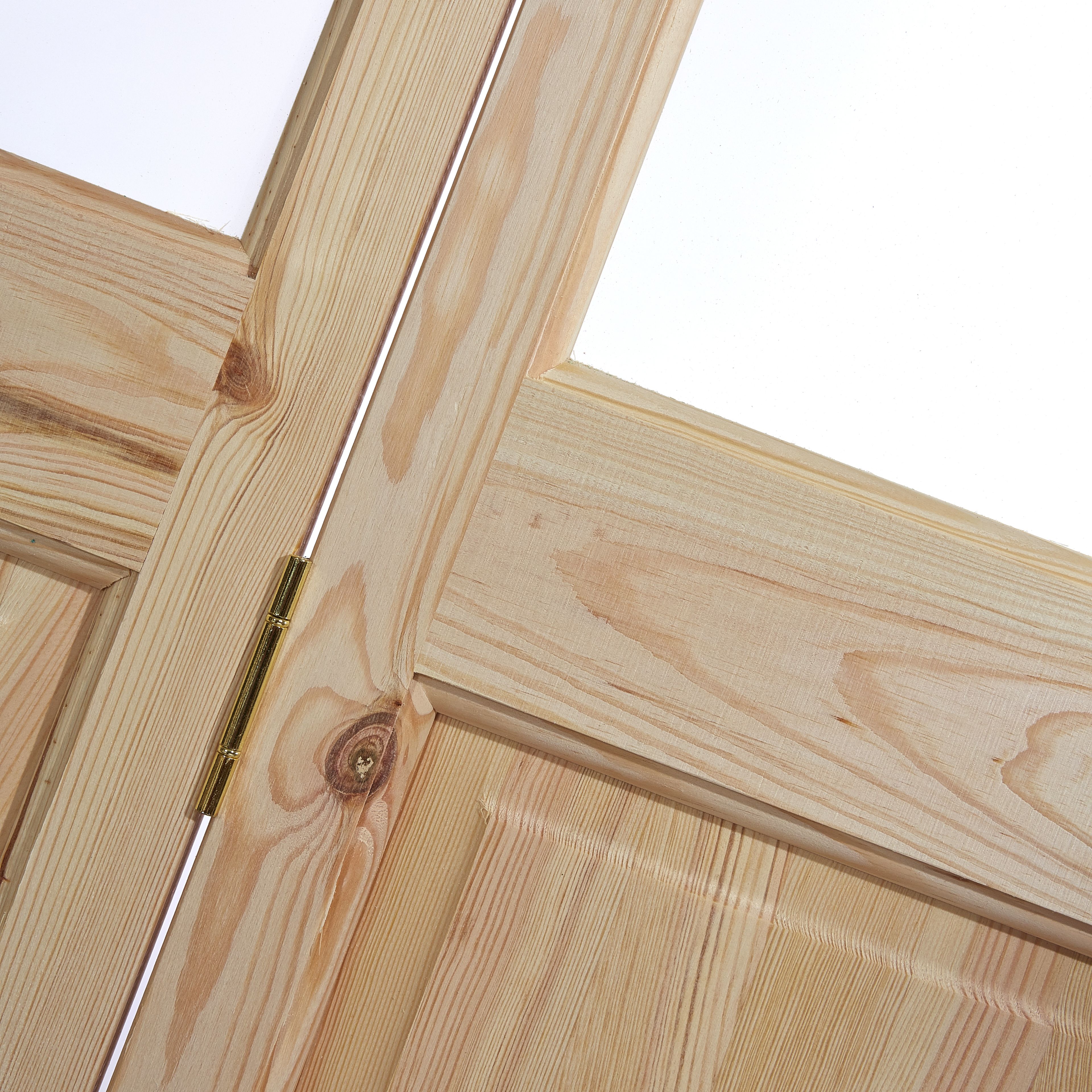 Fortia Vertical 2 panel Decorative Glazed Victorian Unfinished Natural Knotty pine Internal Folding Bi-fold Door set, (H)1946mm (W)675mm